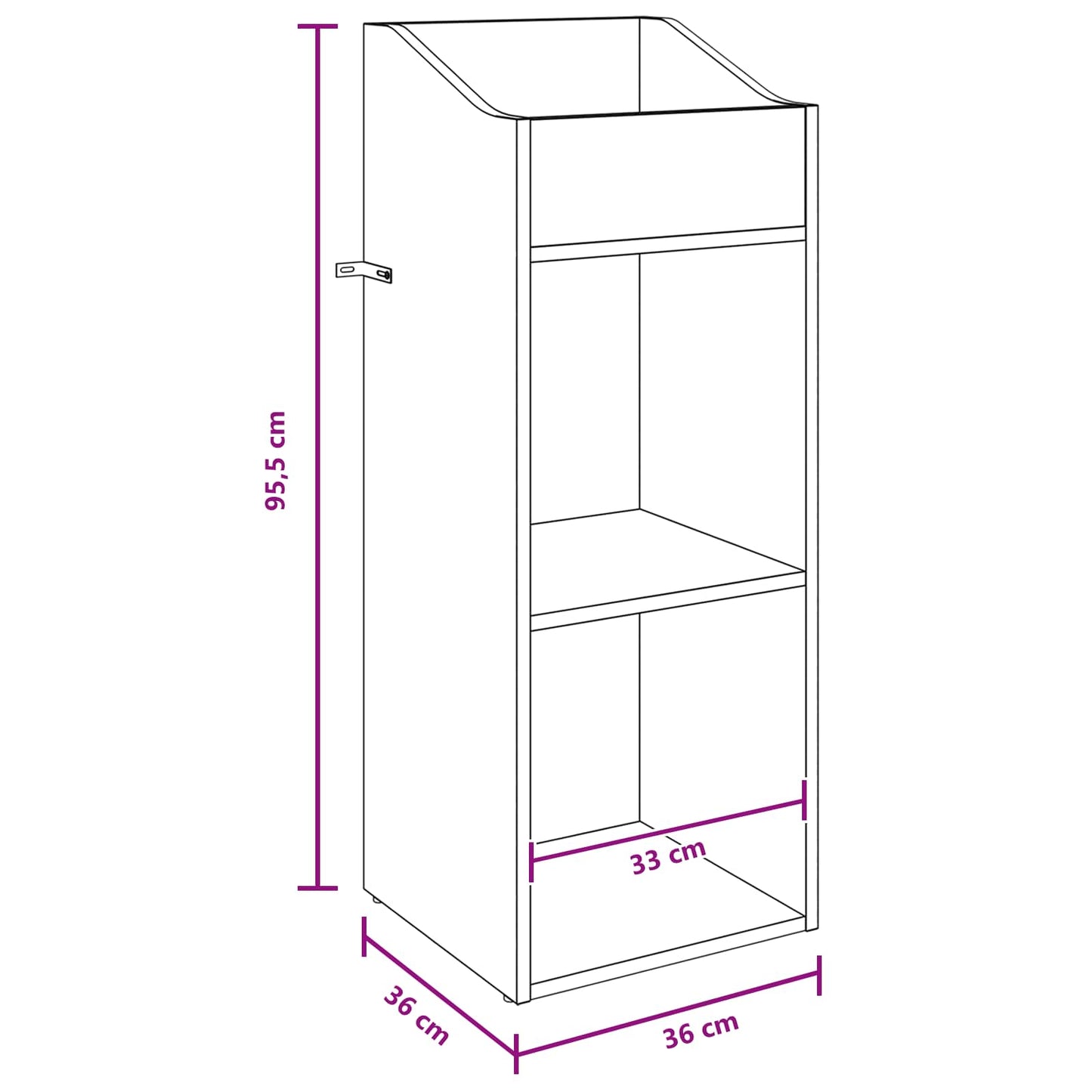 vidaXL Ντουλάπι δίσκων βινυλίου Μαύρη Δρυς 36 x 36 x 95,5 εκ