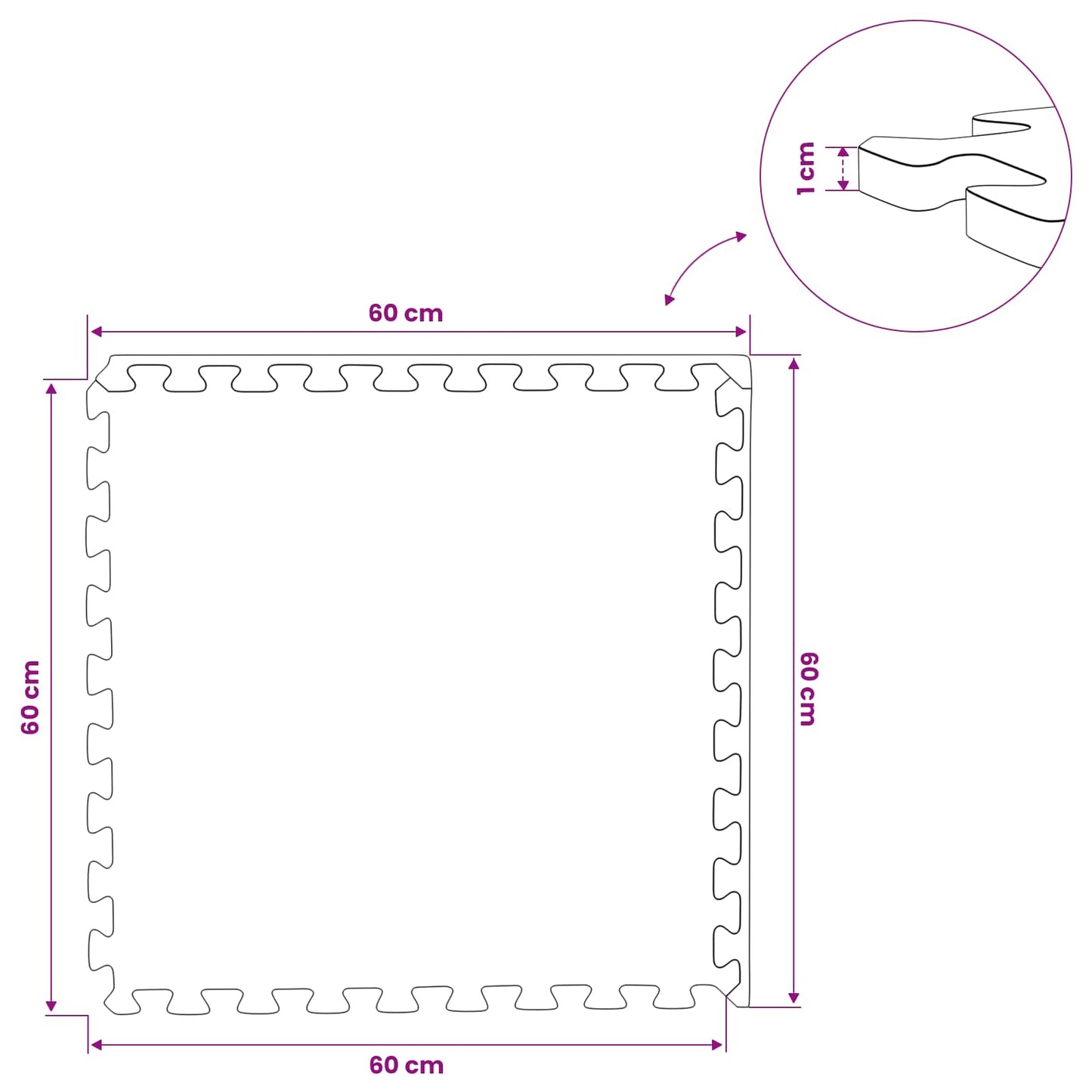 vidaXL Πατάκια 40 pcs Γκρι 14,4 τ.μ. Φελιζόλ EVA