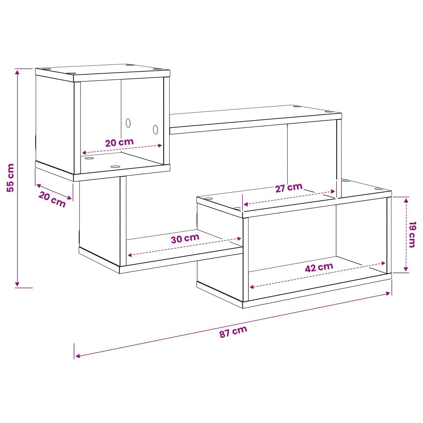 vidaXL Πλωτό ράφι Επιτοίχιο Artisan Δρυς 87 x 20 x 55 εκ