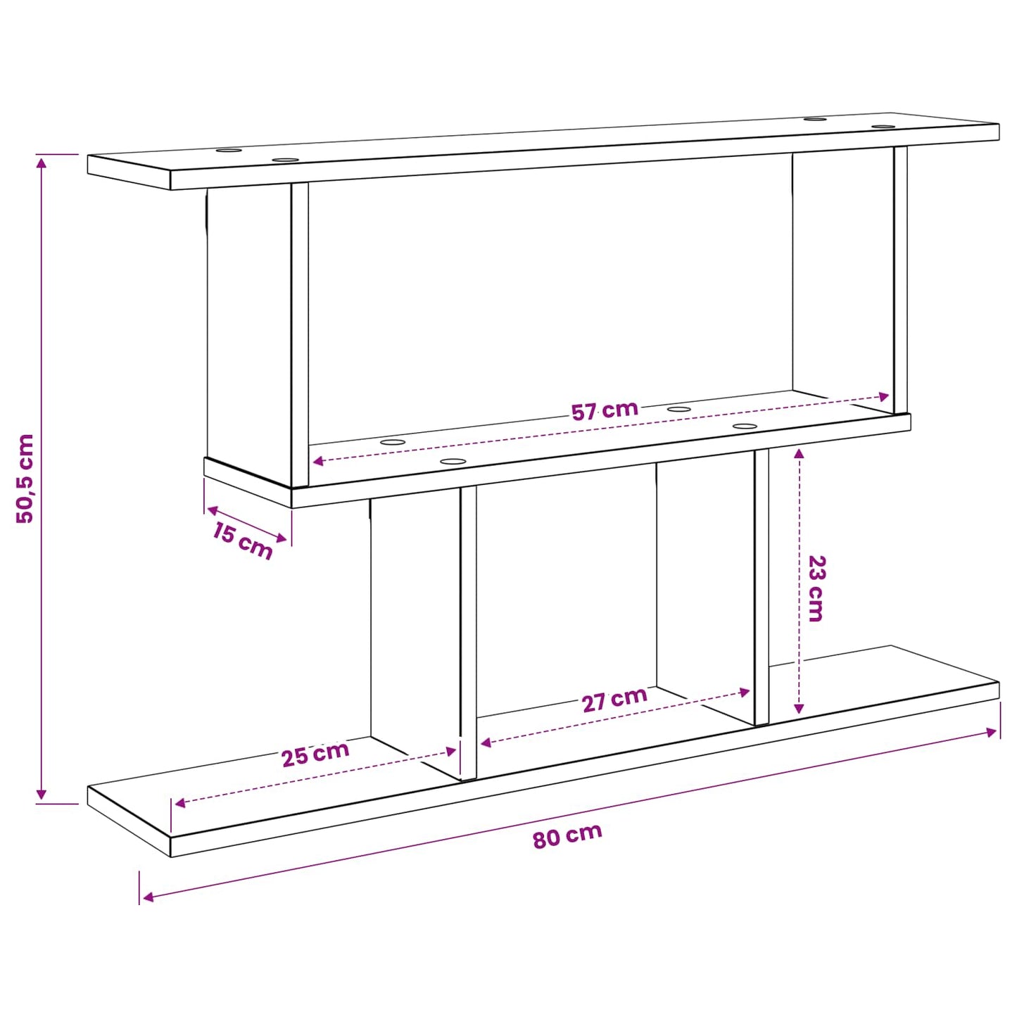 vidaXL Ράφι Τοίχου Γκρι Σκυροδέματος 80 x 15 x 50,5 εκ