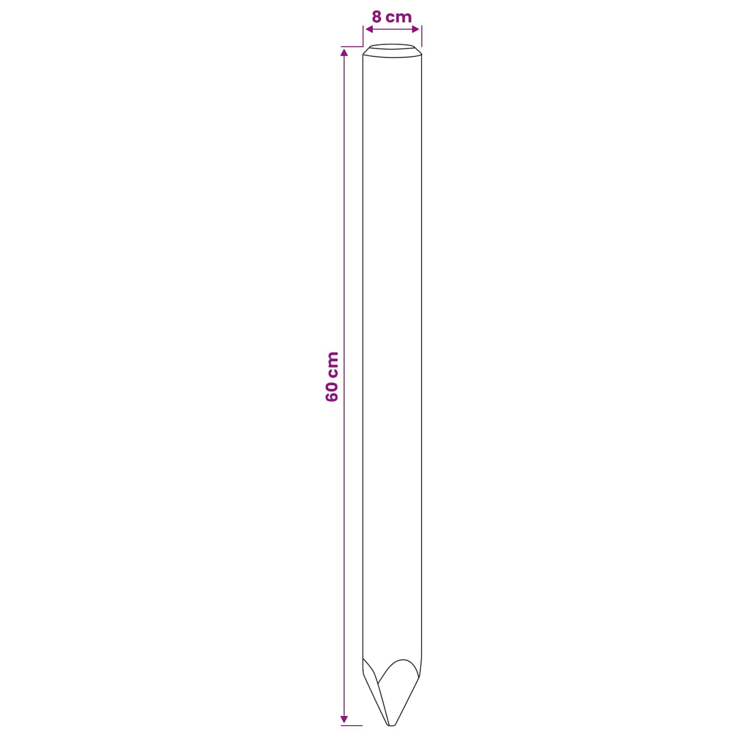 vidaXL Πό posts φράχτη 5 τεμ. Καφέ 60 cm Μασίφ Ξύλο Πεύκου