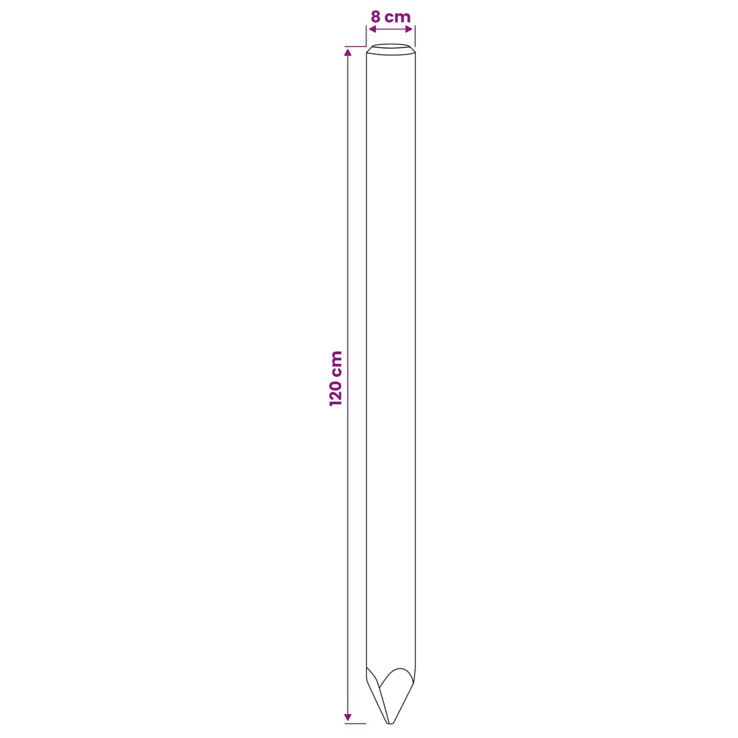 vidaXL Πό posts φράχτη 5 τεμ. Καφέ 120 cm Μασίφ Ξύλο Πεύκου