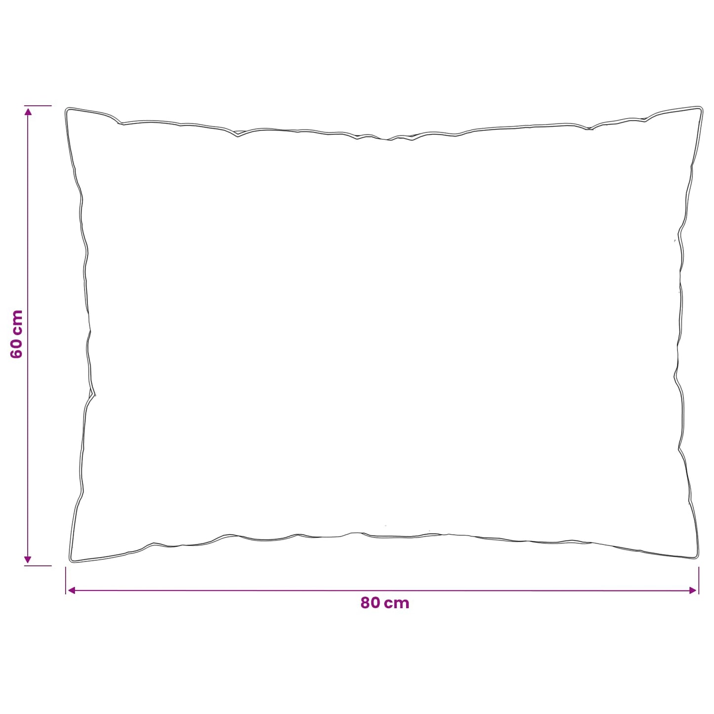 vidaXL Μαξιλάρι 2 τμχ. 60 x 80 cm Αυστραλιανό Μαλλί Λευκό