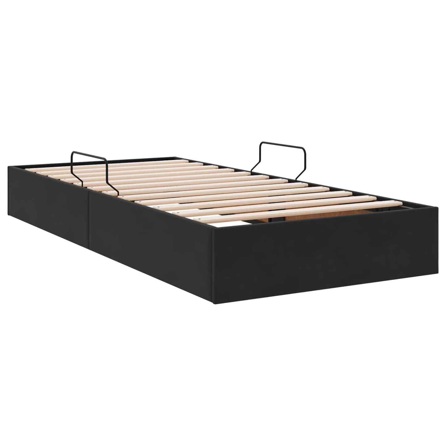 vidaXL Κρεβάτι Οθωμανικού Τύπου Μαύρο 90 x 200 cm Βελούδο