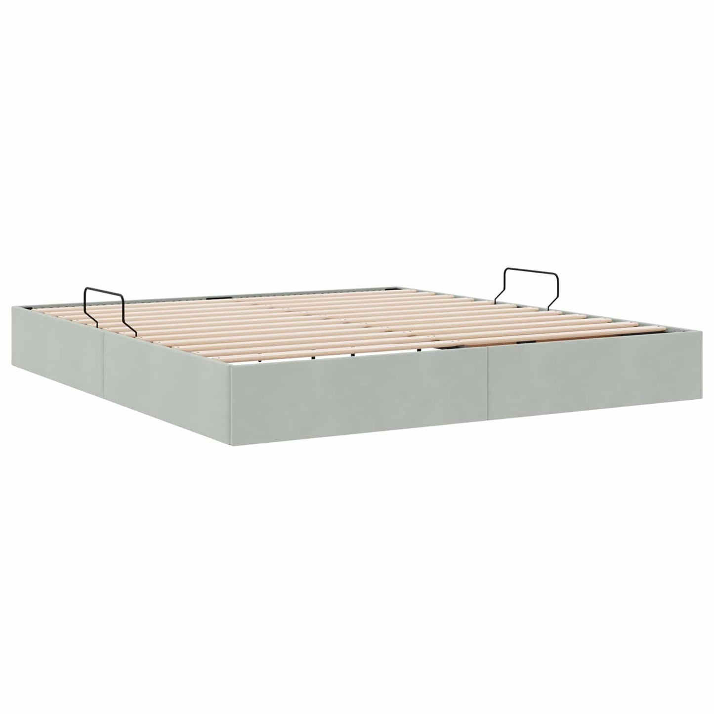 vidaXL Κρεβάτι Οθωμανικού Τύπου Ανοιχτό γκρι 180 x 200 cm Βελούδο
