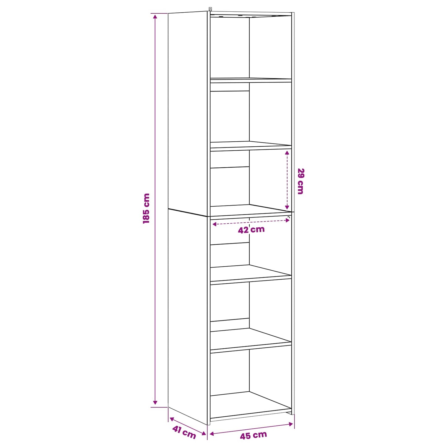 vidaXL Πλαϊνό γραφείο Ξύλο δρυός 45 x 41 x 185 εκ. Επεξεργασμένο Ξύλο