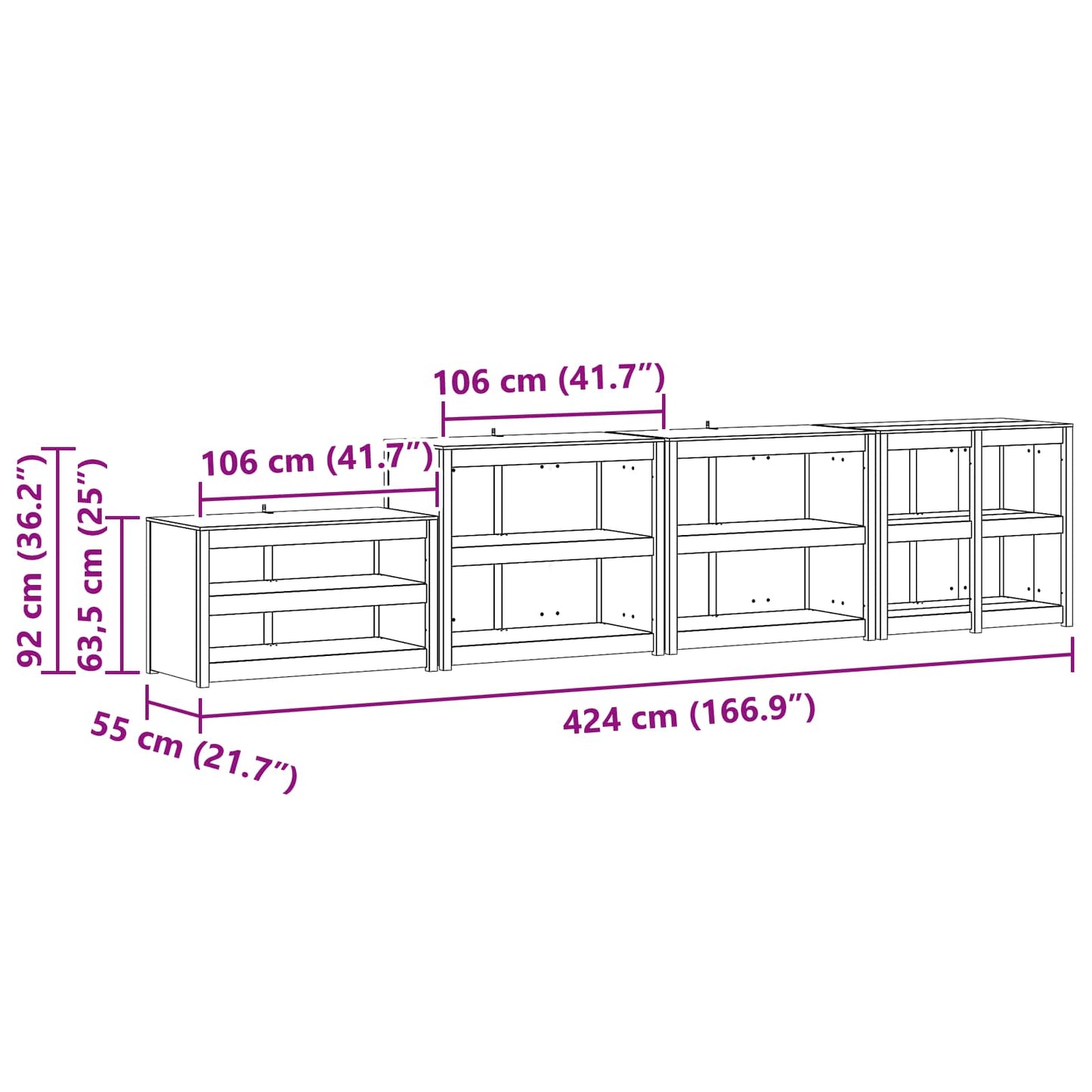 vidaXL Ντουλάπι Κουζίνας Εξωτερικού Χώρου MEPPEL 4 τμχ.