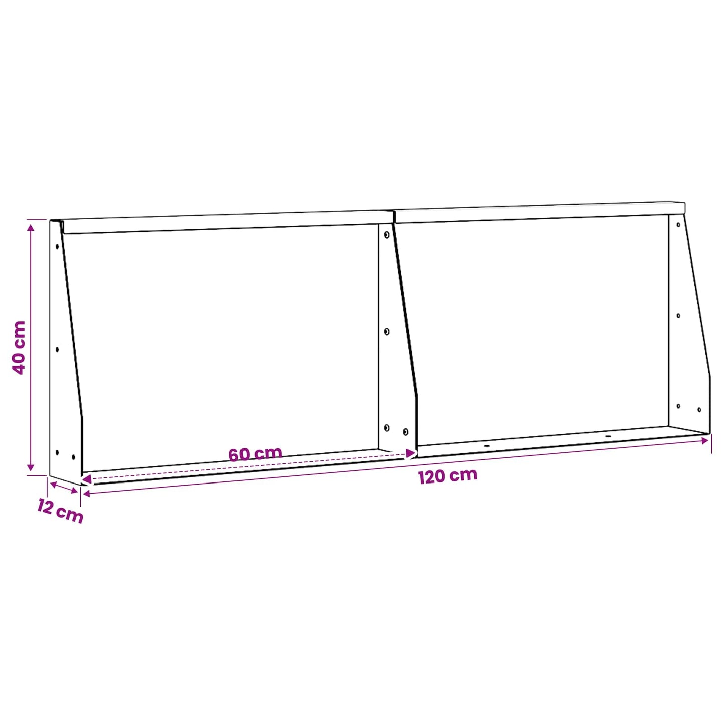 vidaXL Τοίχος Στήριξης 2 τμχ. 60 x 12 x 40 cm Ανοξείδωτο Ατσάλι Ασημί