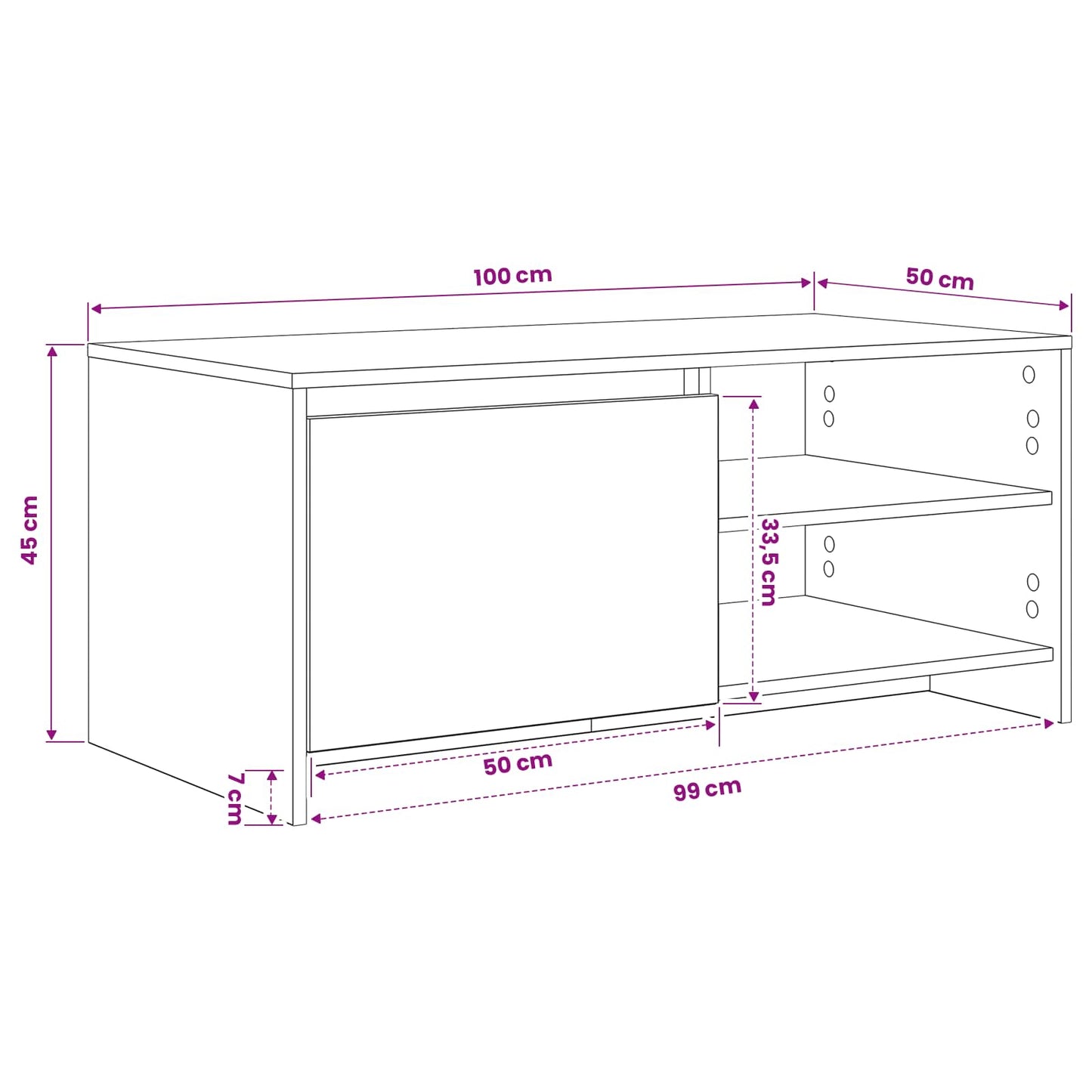 vidaXL Τραπεζάκι σαλονιού Ξύλο δρυός 102 x 50 x 45 cm