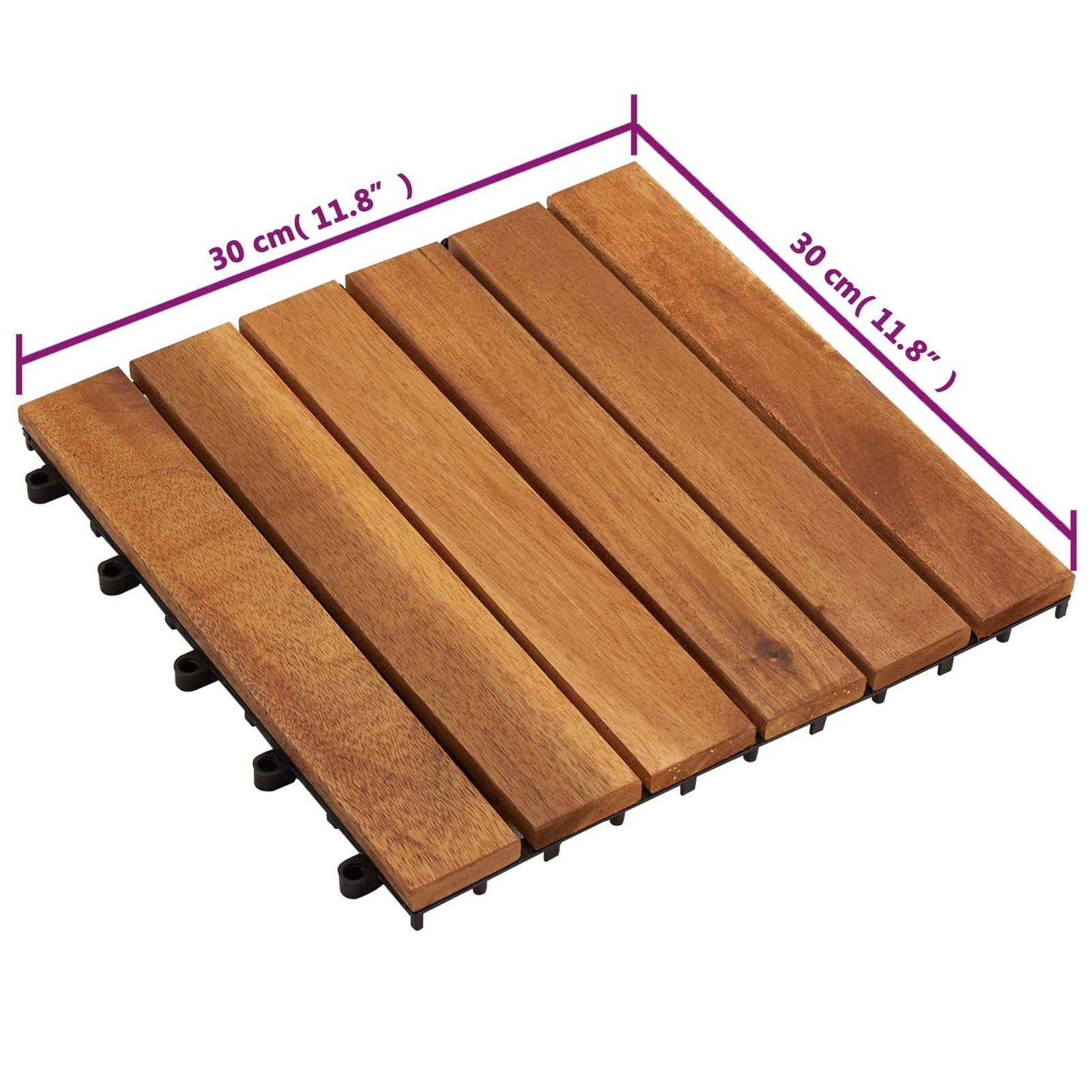 vidaXL Πλάκα Κατασκευής 20 pcs Καφέ 30 x 30 cm Ξύλο Ακακίας