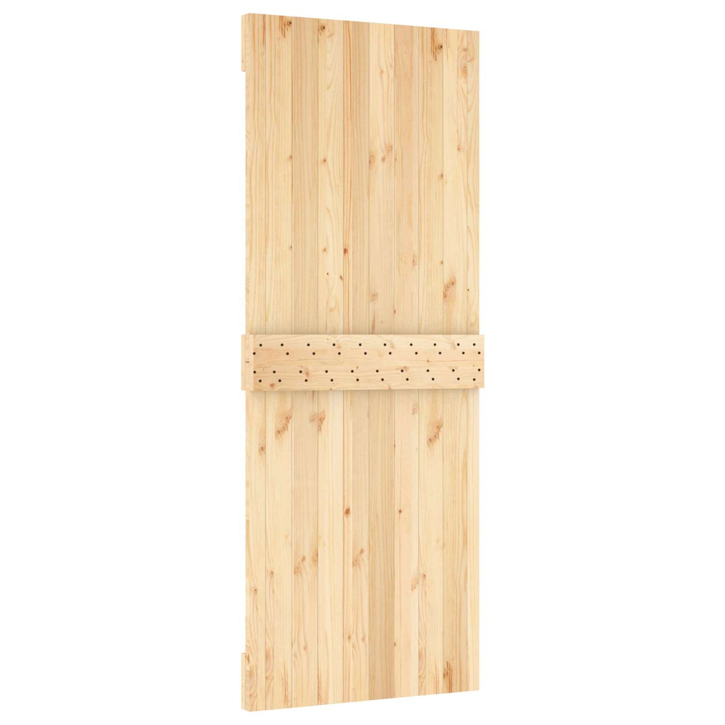 vidaXL Συρόμενη Πόρτα 80 x 210 cm Συμπαγές Ξύλο Πεύκου (Ακατέργαστο)