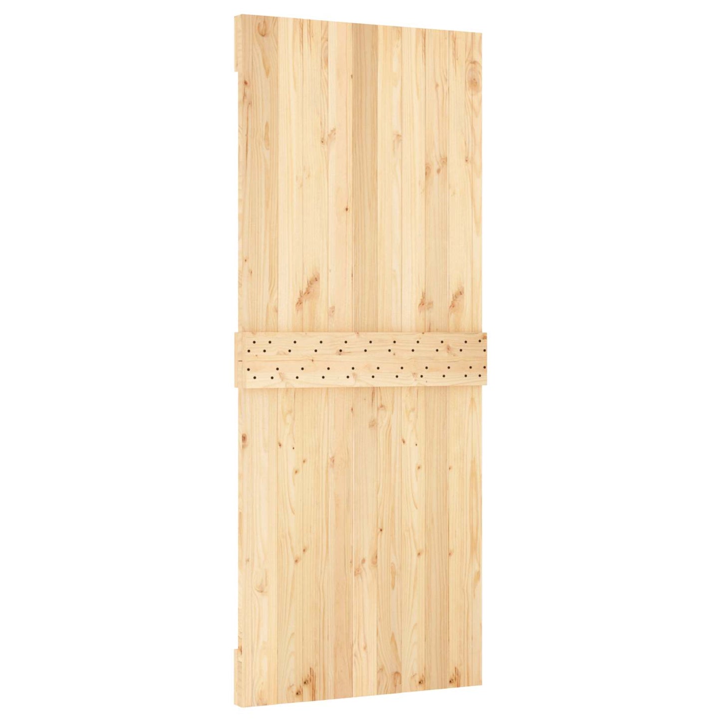 vidaXL Συρόμενη Πόρτα 85 x 210 cm Συμπαγές Ξύλο Πεύκου (Ακατέργαστο)