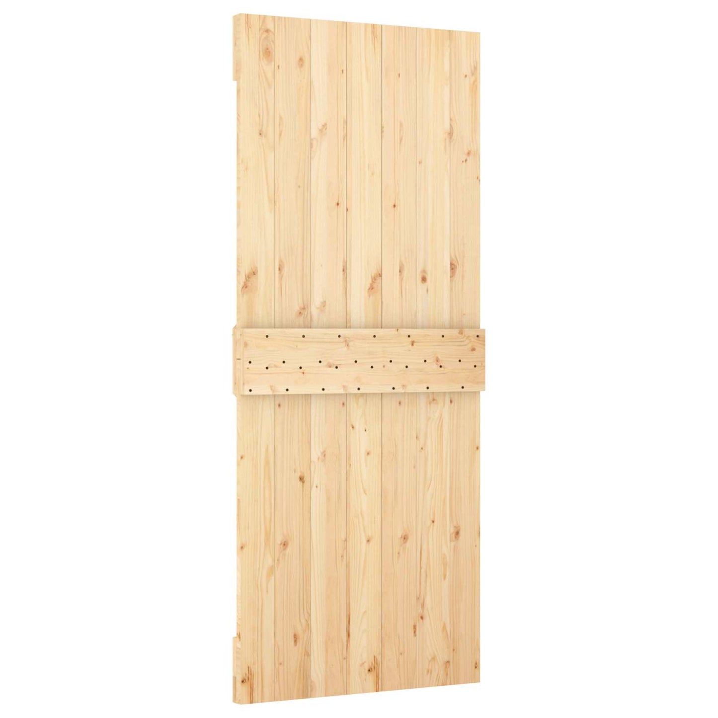 vidaXL Συρόμενη Πόρτα 85 x 210 cm Συμπαγές Ξύλο Πεύκου (Ακατέργαστο)