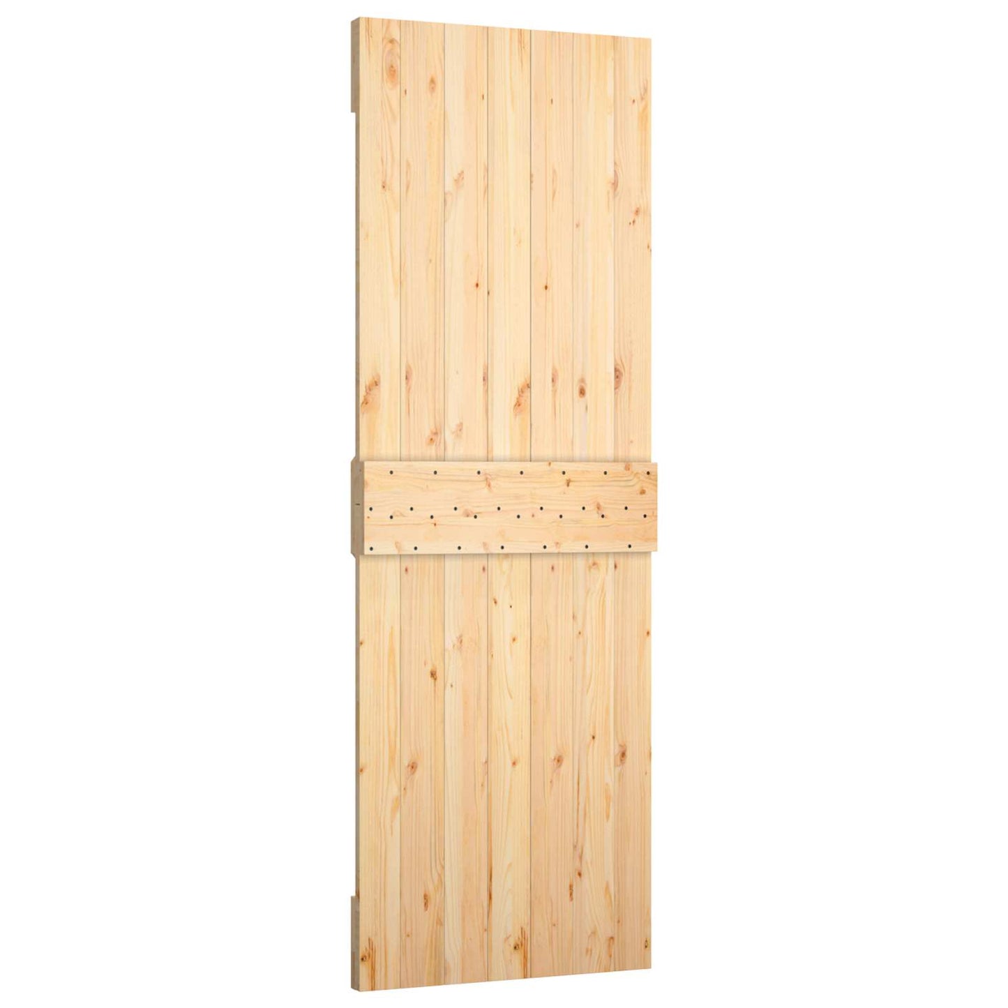 vidaXL Συρόμενη Πόρτα 70 x 210 cm Συμπαγές Ξύλο Πεύκου (Ακατέργαστο)
