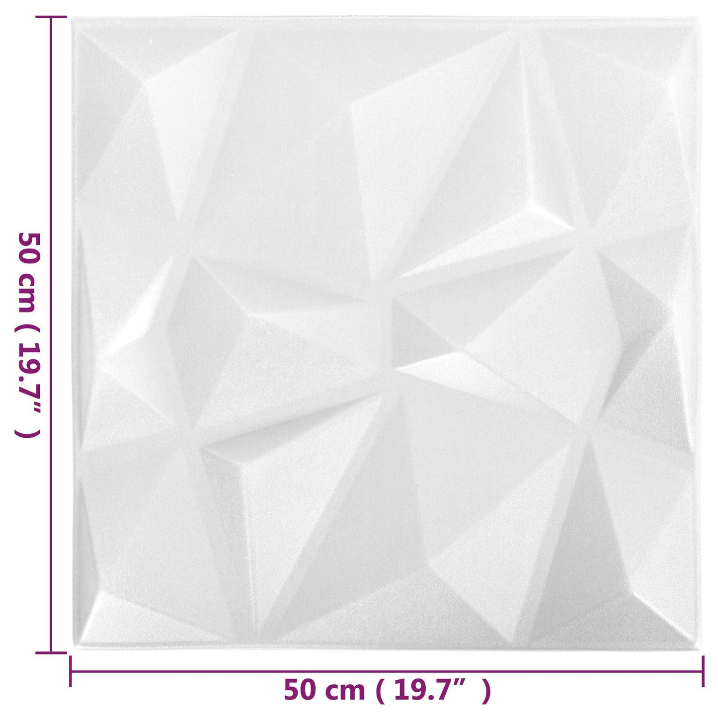 vidaXL Πάνελ τοίχου 12 pcs Οριγκάμι Άσπρο 50 x 50 cm Φελιζόλ XPS