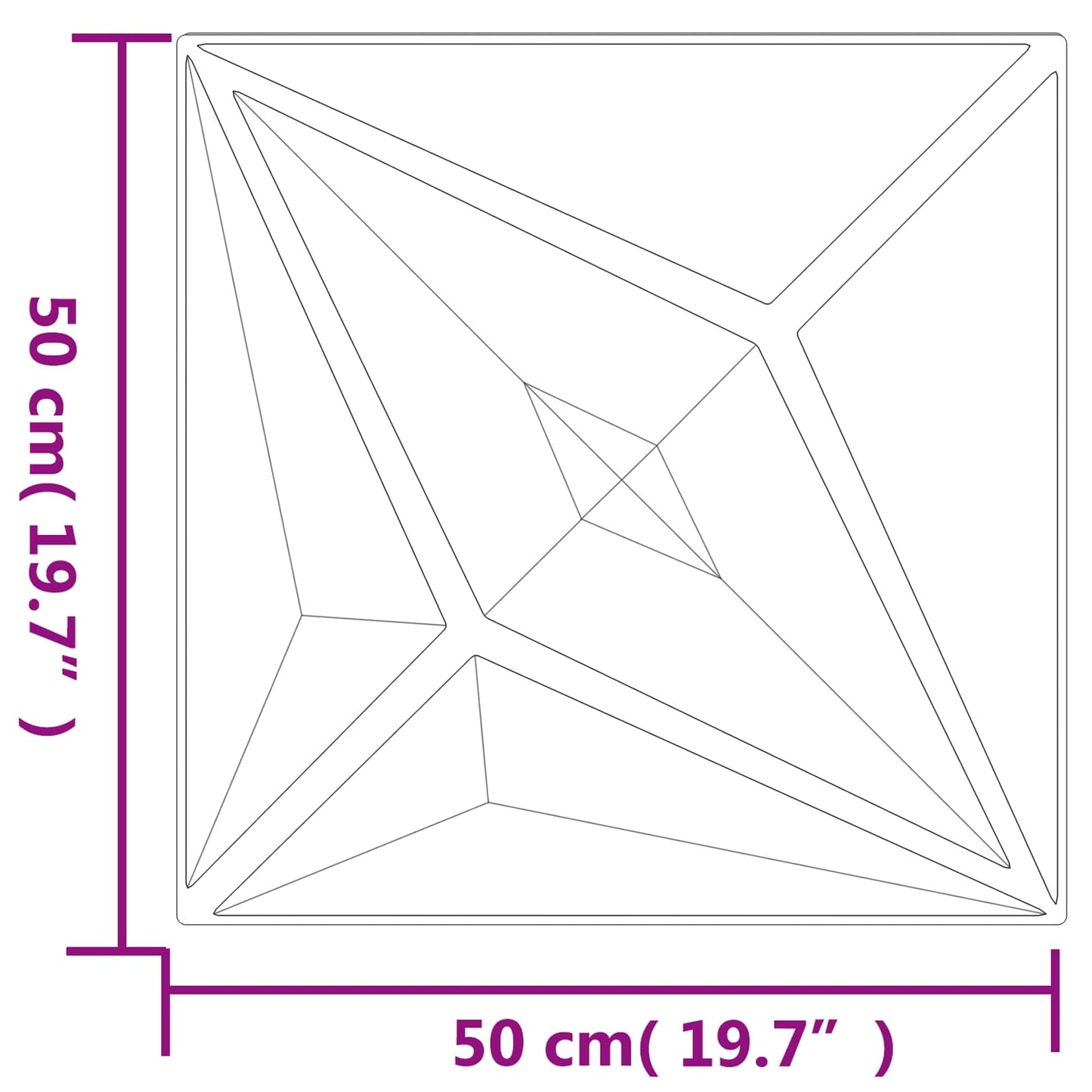 vidaXL Πάνελ τοίχου 12 τμχ. 50 x 50 cm Άσπρο Αστέρι Φελιζόλ XPS