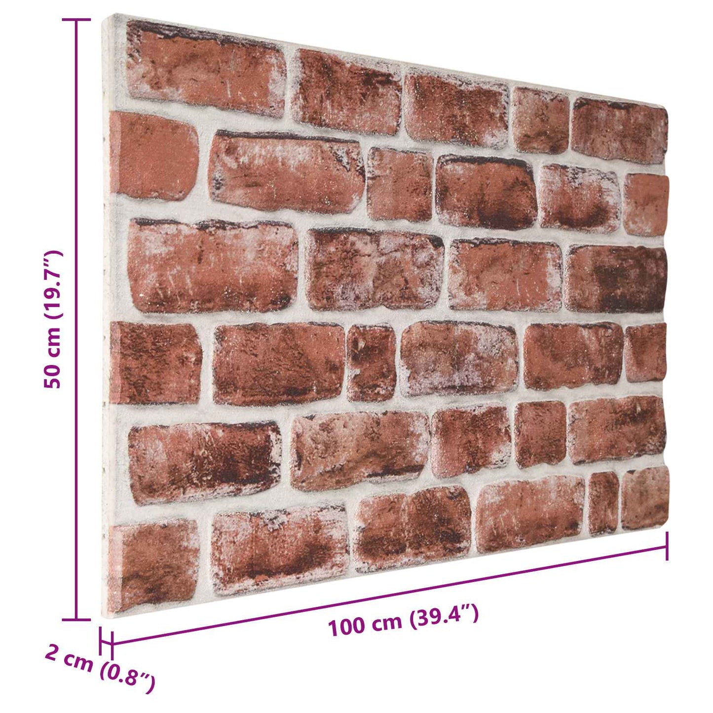 vidaXL Πάνελ τοίχου 10 pcs Σκούρο Καφέ και Λευκό 100 x 50 cm Αφρός EPS