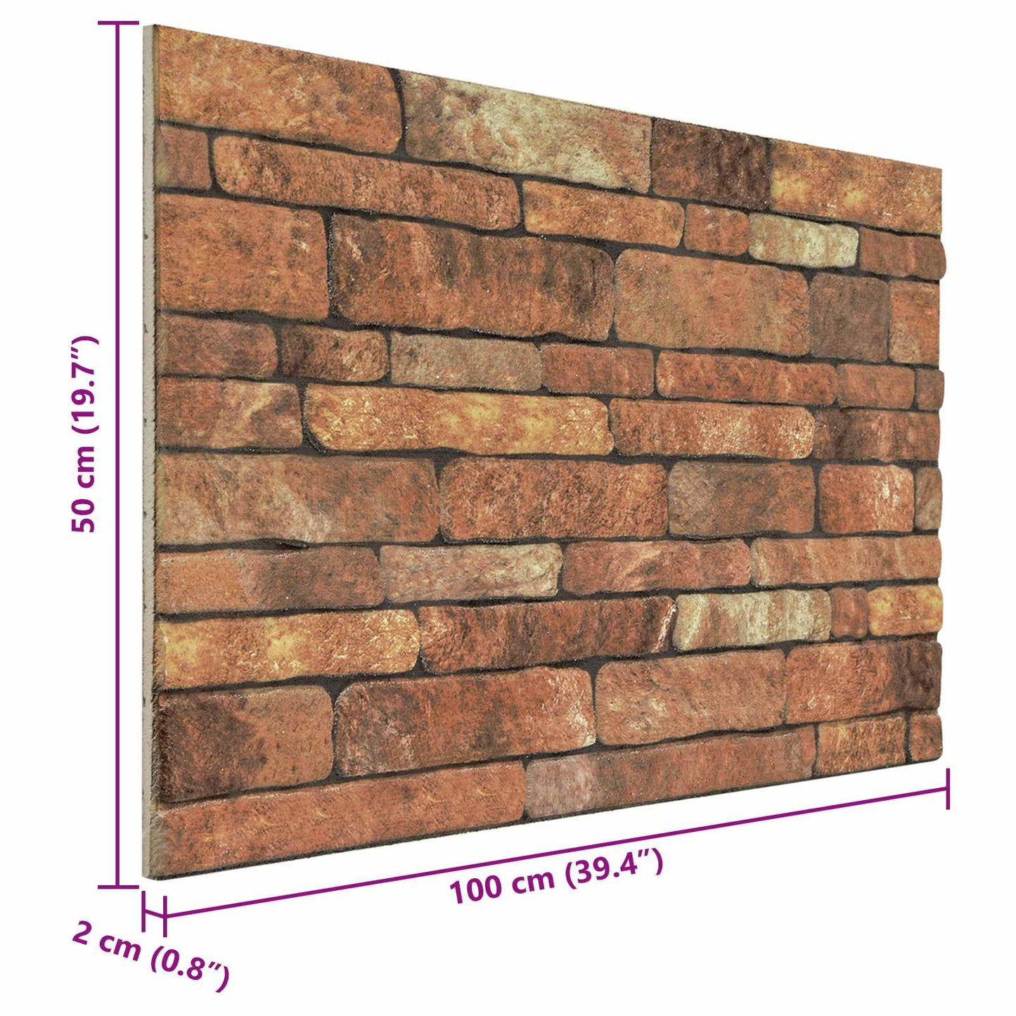 vidaXL Πάνελ τοίχου 10 pcs Καφέ και Λευκό 100 x 50 cm Αφρός EPS