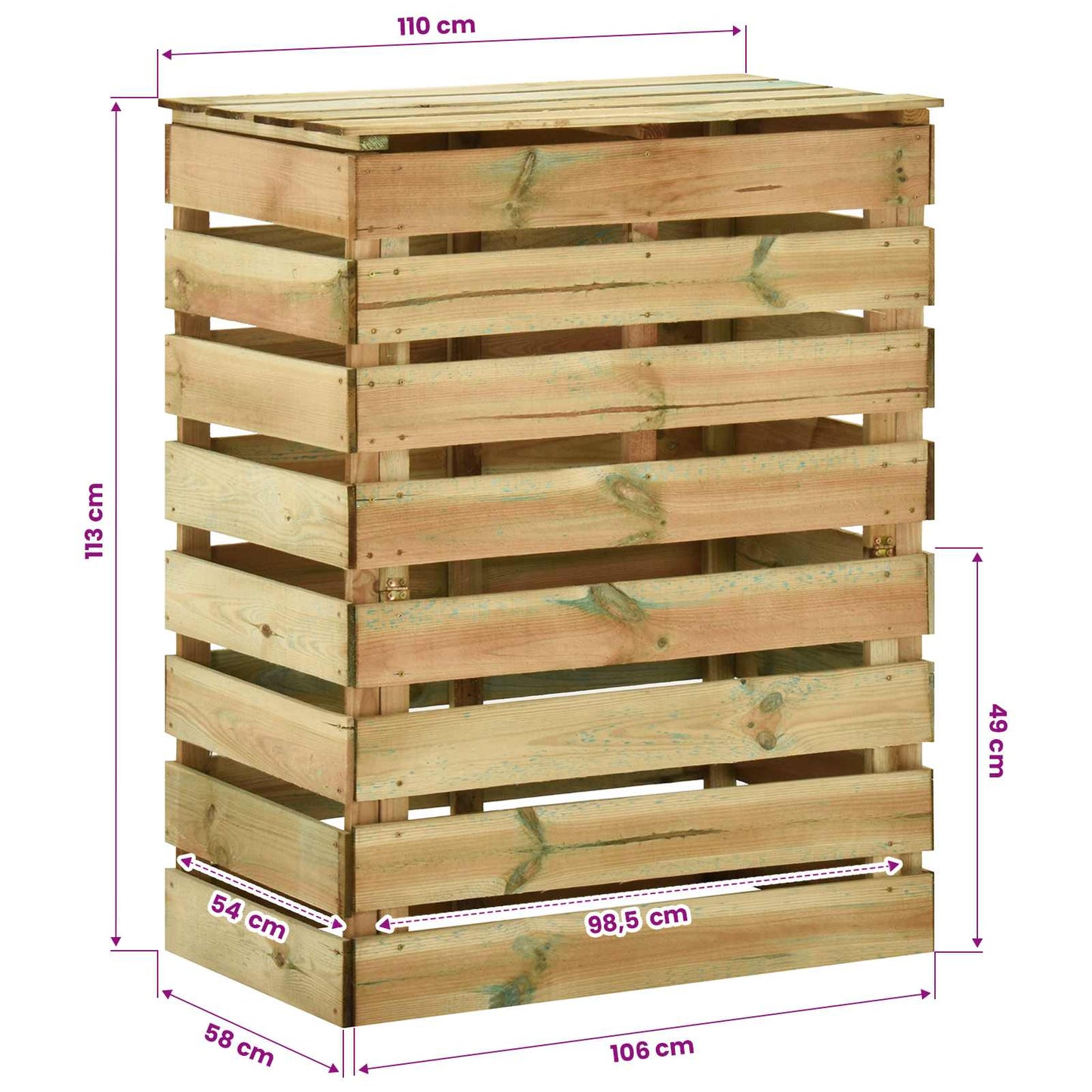 vidaXL Σχάρωμα Κήπου 2 pcs Πράσινο 110 x 58 x 113 εκ Μασίφ Ξύλο Πεύκου