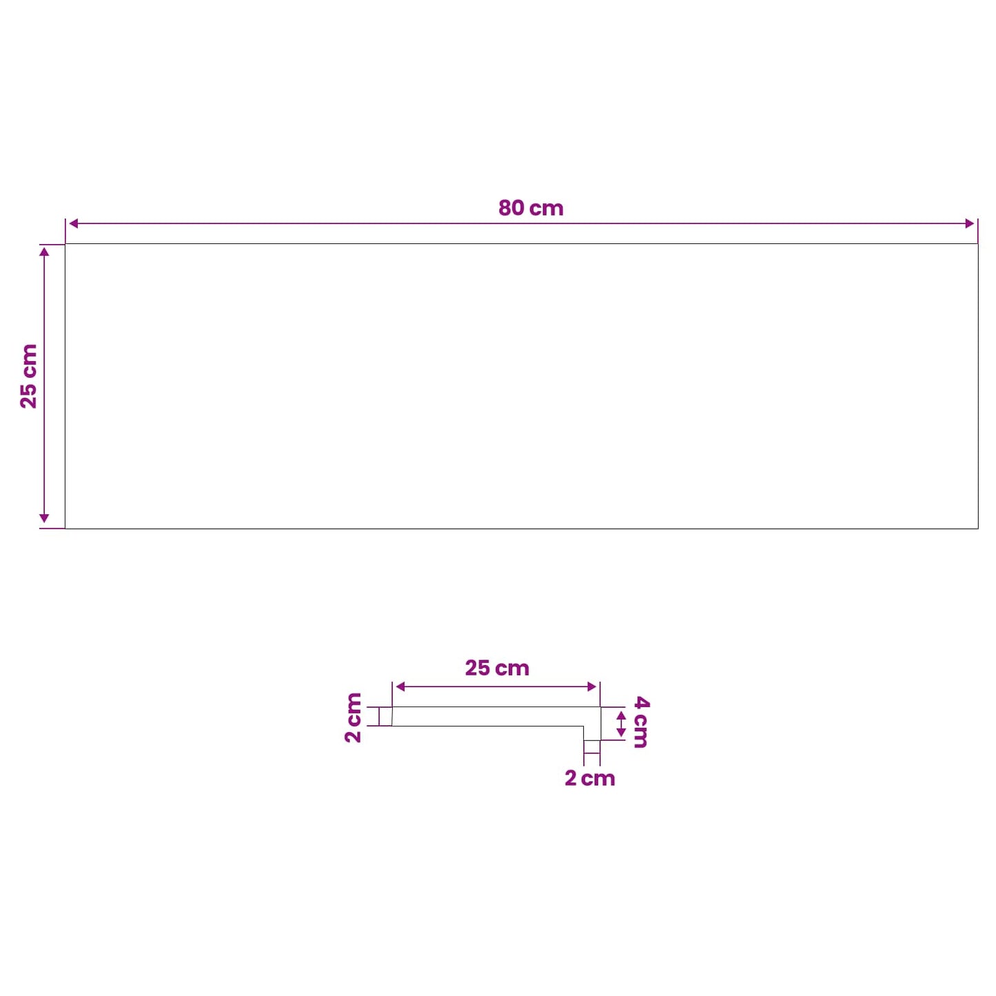 vidaXL Σκαλοπάτι 4 τεμ. 80 x 25 x 2 cm Λευκό Στερεό Ξύλο Δρυός