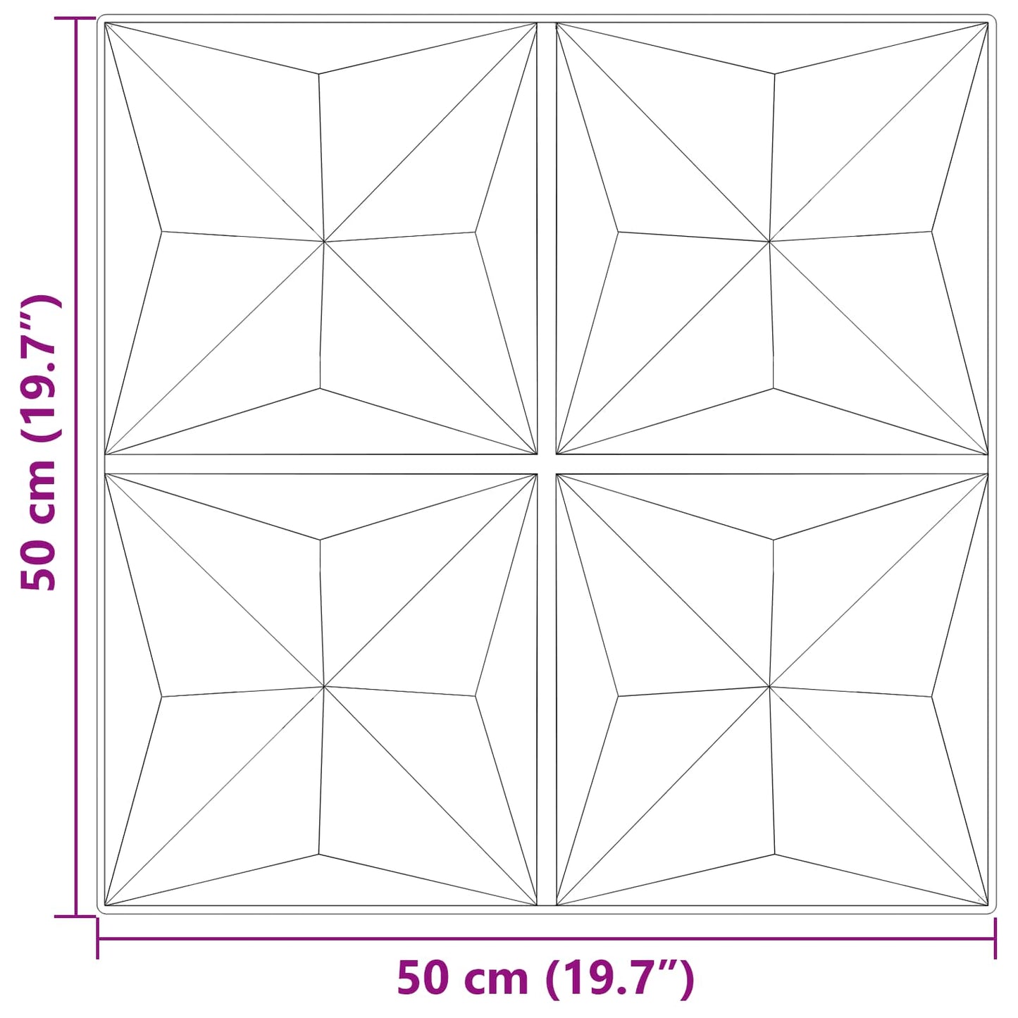 vidaXL Πάνελ τοίχου 48 pcs Οριγκάμι μπετόν 50 x 50 cm Φελιζόλ XPS