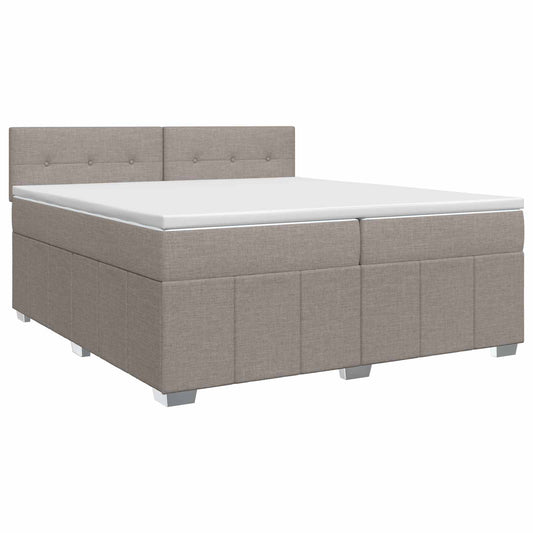 vidaXL Κρεβάτι box spring με στρώμα Taupe 200 x 200 cm Ύφασμα