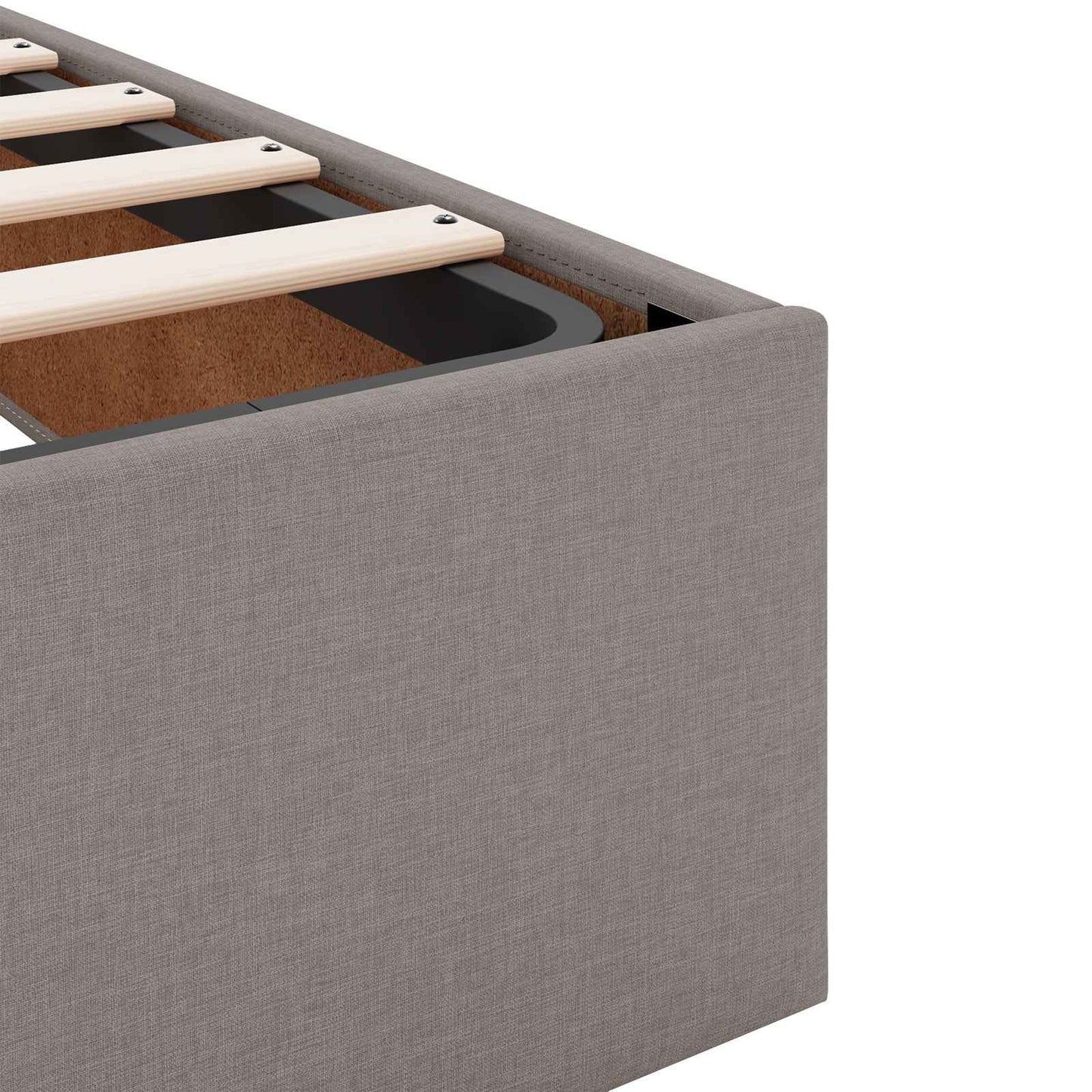 vidaXL Κρεβάτι Ottoman με στρώμα με κεφαλάρι 2 τεμ. Taupe Ύφασμα