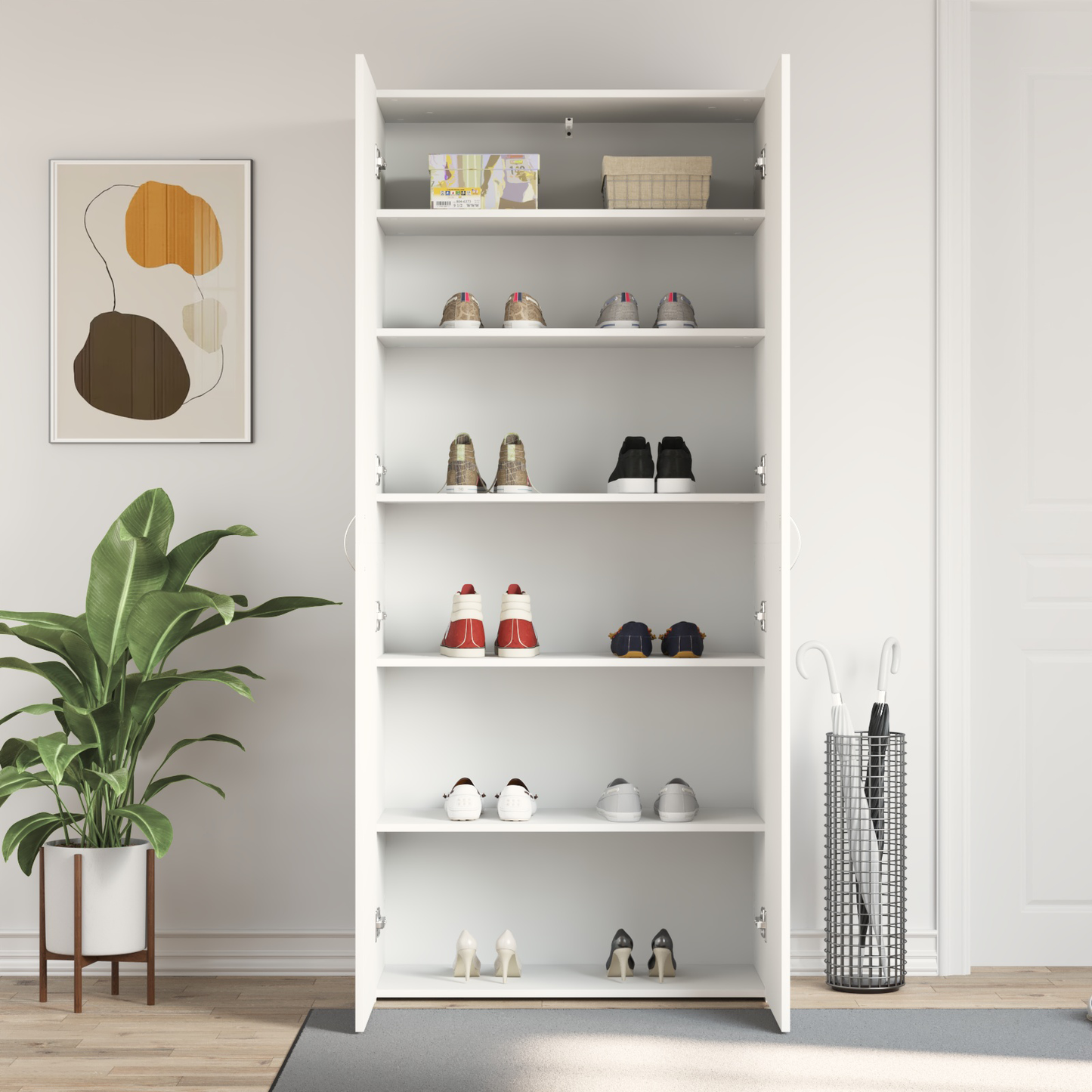 vidaXL Ντουλάπι Υποδημάτων Λευκό 80x35.5x180 εκ Επεξεργασμένο Ξύλο
