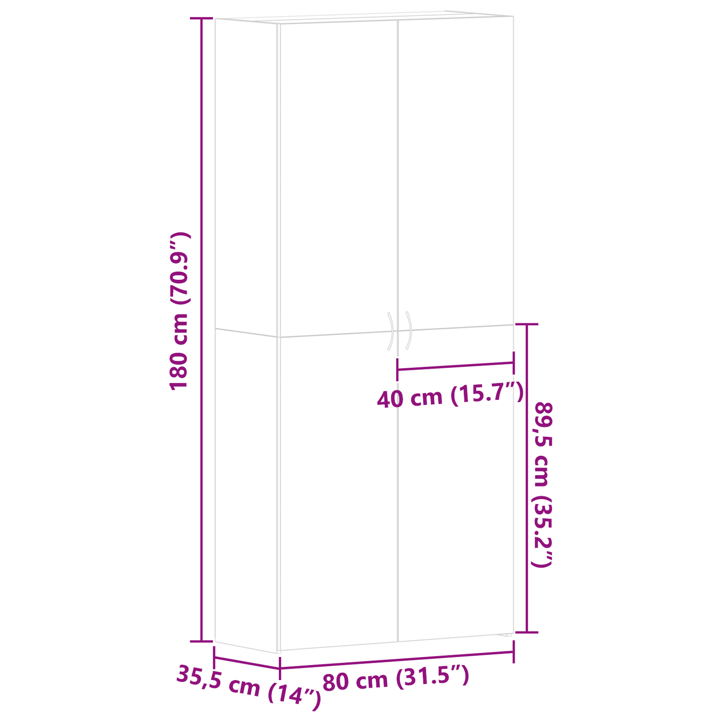 vidaXL Ντουλάπι Υποδημάτων Λευκό 80x35.5x180 εκ Επεξεργασμένο Ξύλο