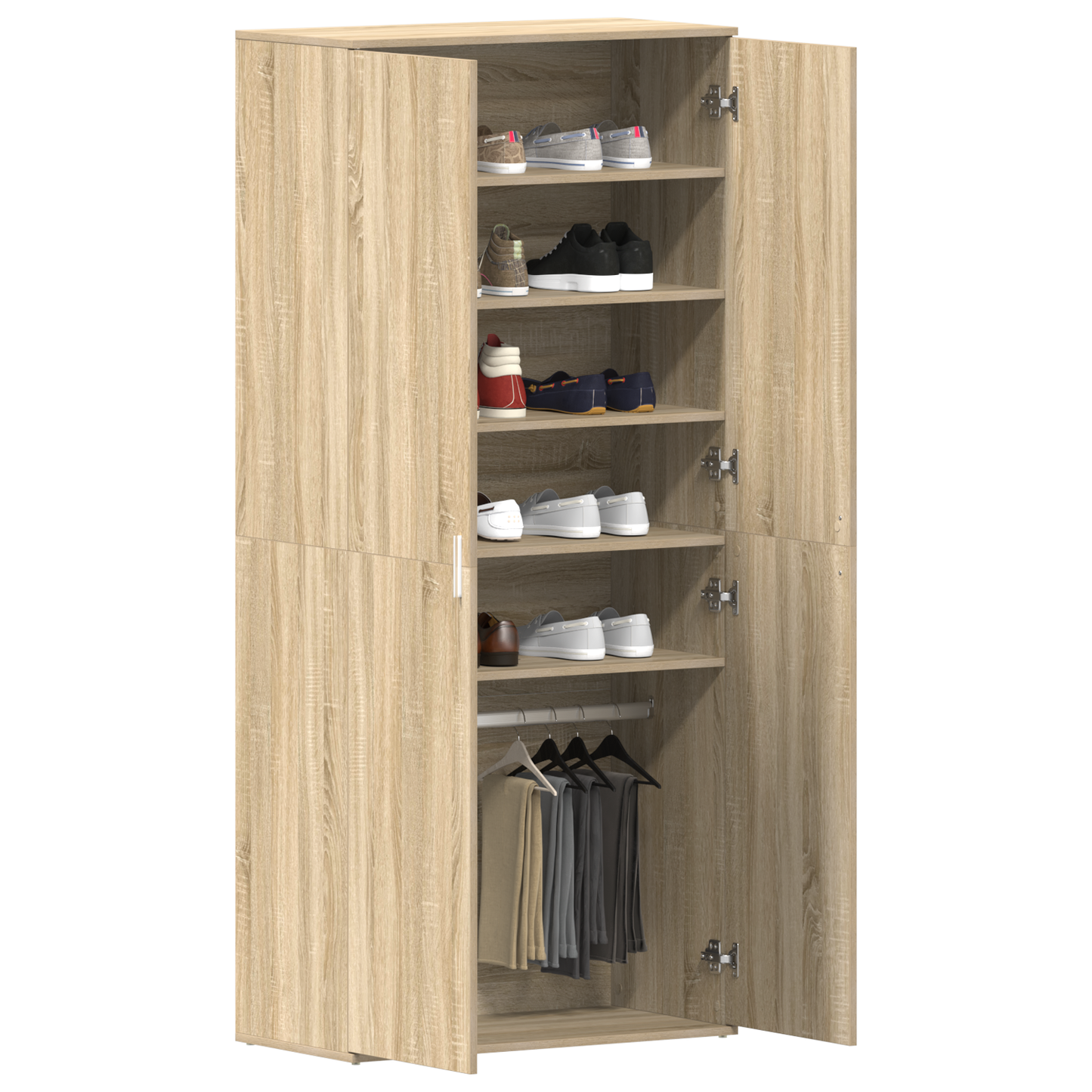 vidaXL Ντουλάπι Παπουτσιών Σονομά Οάκ 80x39x180 εκ Επεξεργασμένο Ξύλο