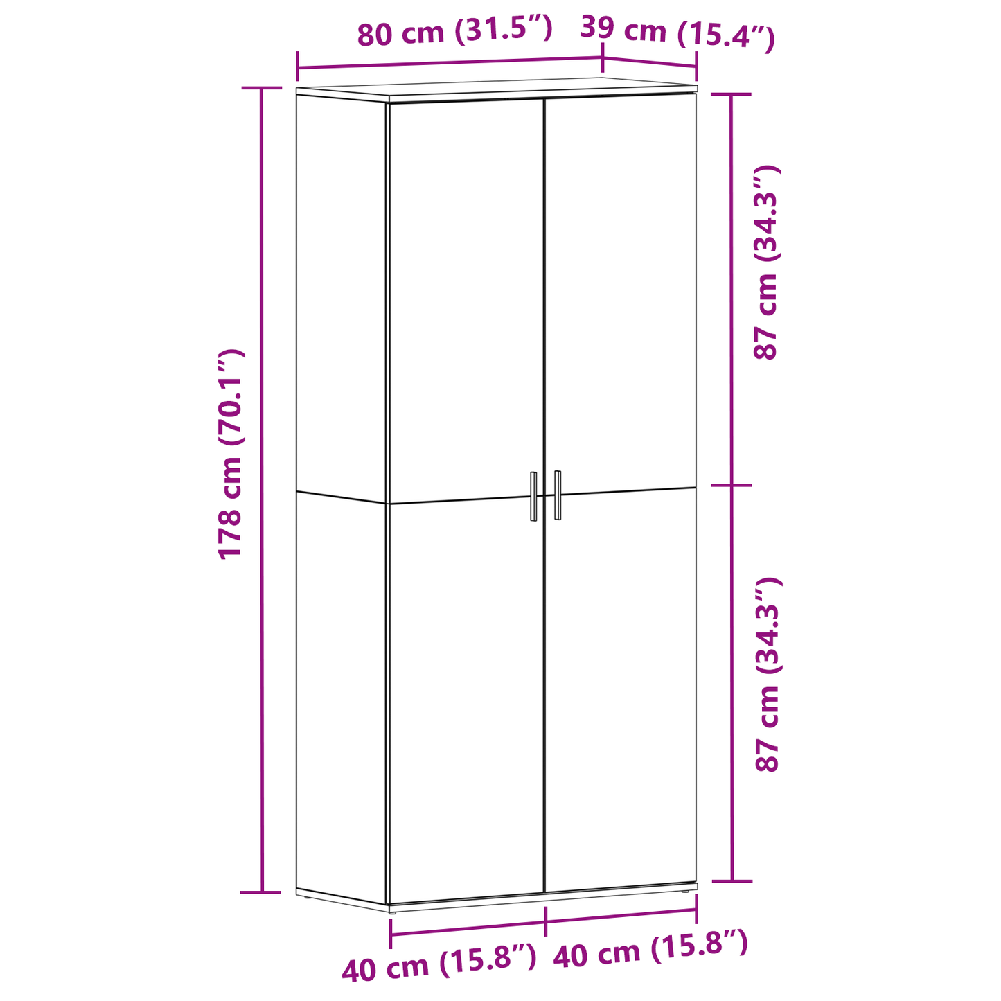 vidaXL Ντουλάπι Παπουτσιών Γκρι 80x39x180 εκ. Οικονομικό ξύλο