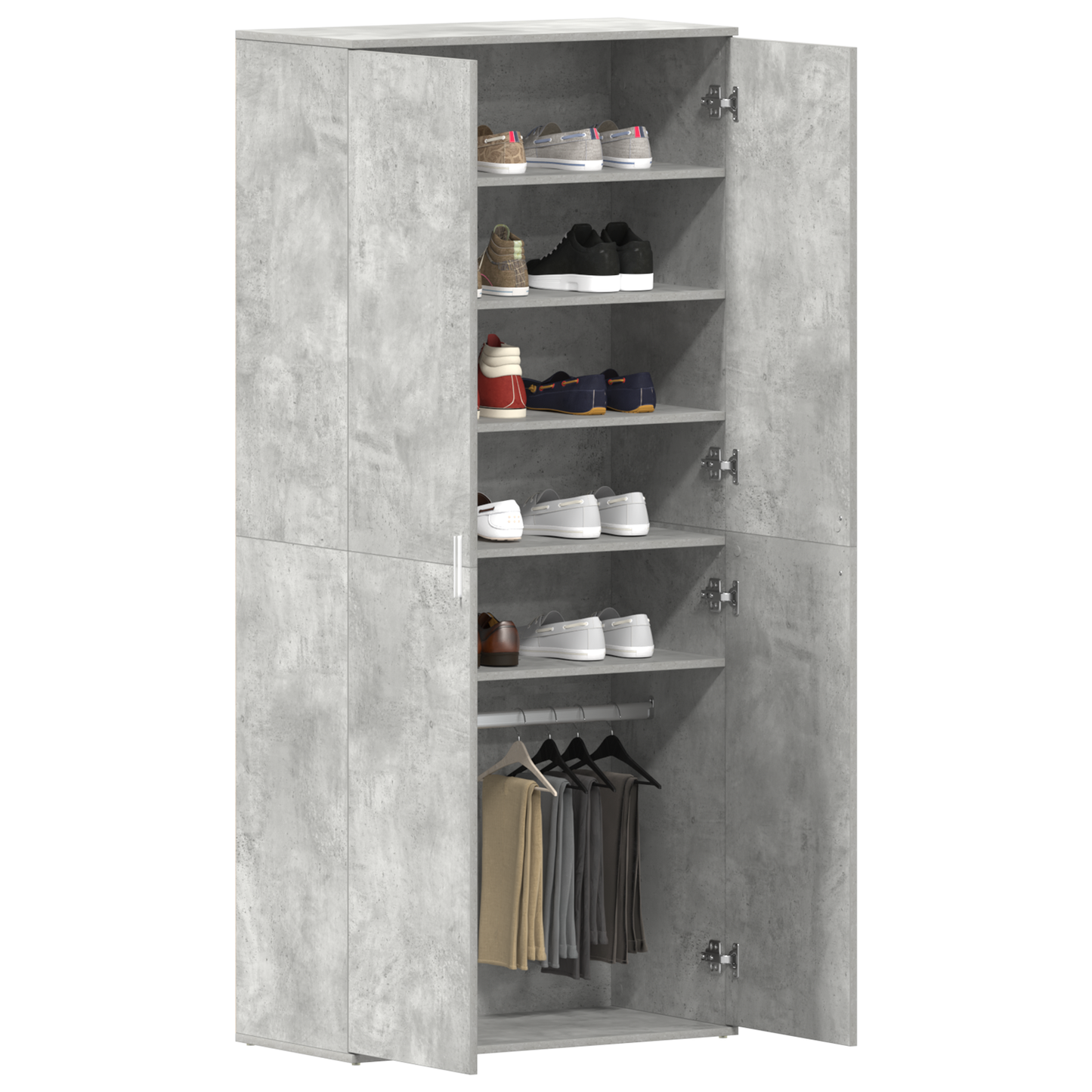 vidaXL Ντουλάπι Παπουτσιών Γκρι 80x39x180 εκ. Οικονομικό ξύλο