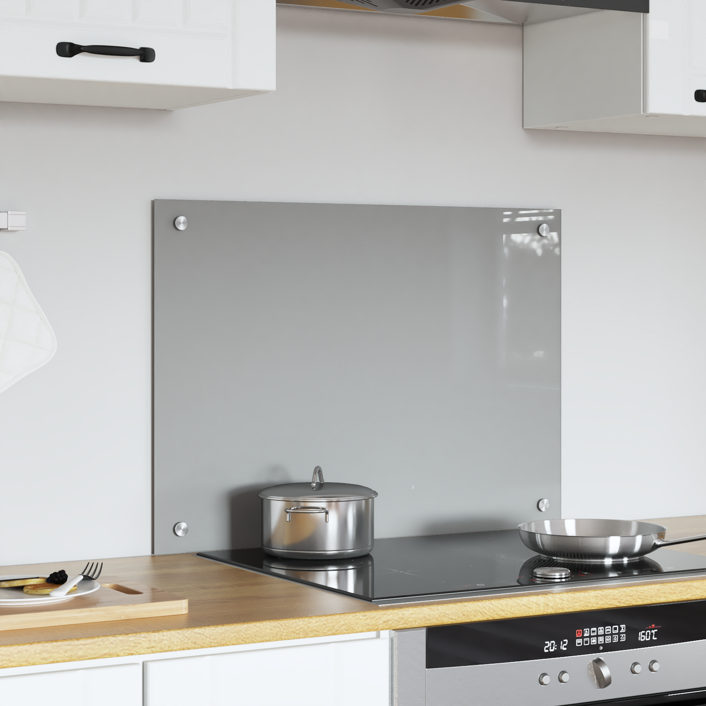 vidaXL Κουζίνα Πλακόστρωσης Φωτεινό Γκρι 70x50x0,6 εκ. Θερμοσυγκρατημένο Γυαλί