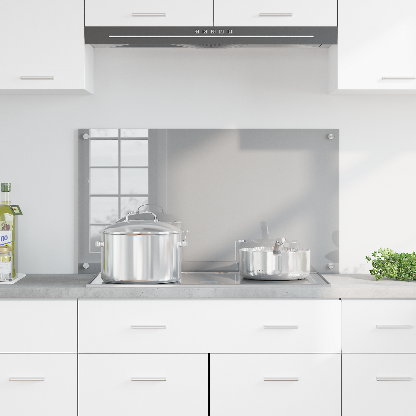 vidaXL Φωτιστικό Πίσω Κουζίνας Ανοιχτό Γκρι 90x50x0.6 εκ Σκληρυμένο Γυαλί