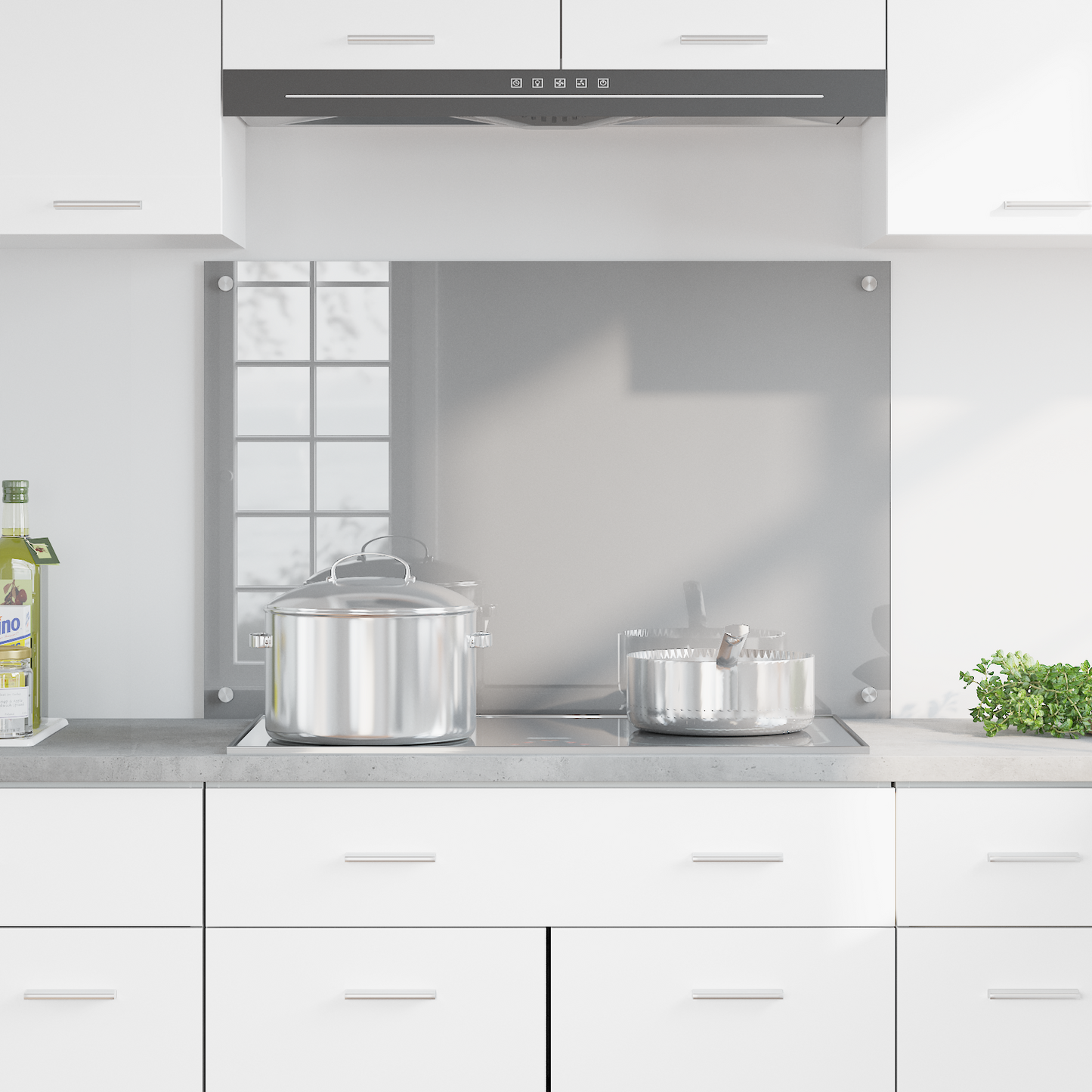 vidaXL Φωτιστικό Κουζίνας Ανοιχτό Γκρι 90x60x0,6 εκ. Σκληρυμένο Γυαλί