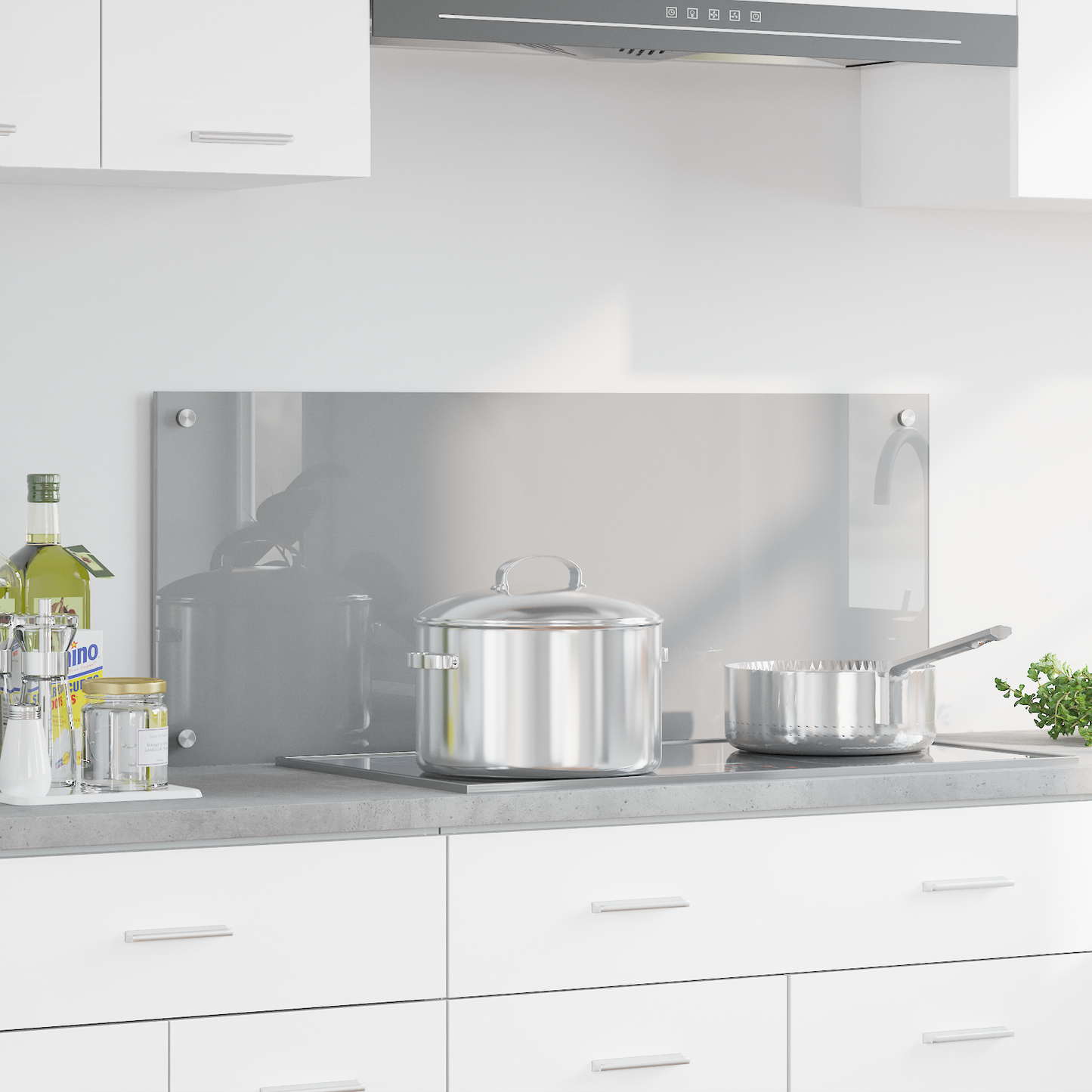 vidaXL Πλακάκι Κουζίνας Ανοιχτό Γκρι 100x40x0,6 εκ. Σκληρυμένο Γυαλί