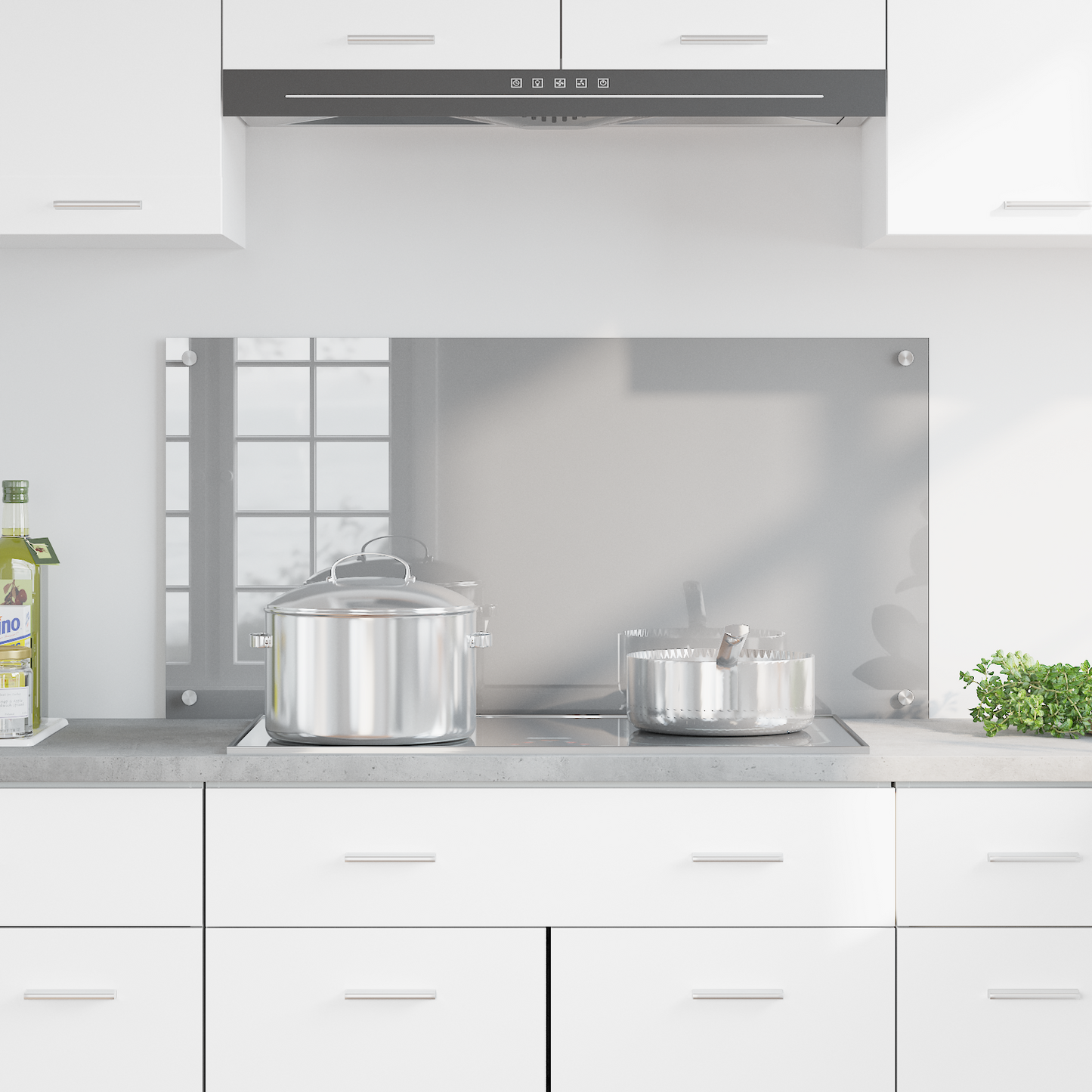 vidaXL Φωτιστικό Πίνακα Κουζίνας Ανοιχτό Γκρι 100x50x0,6 εκ Σκληρυμένο Γυαλί