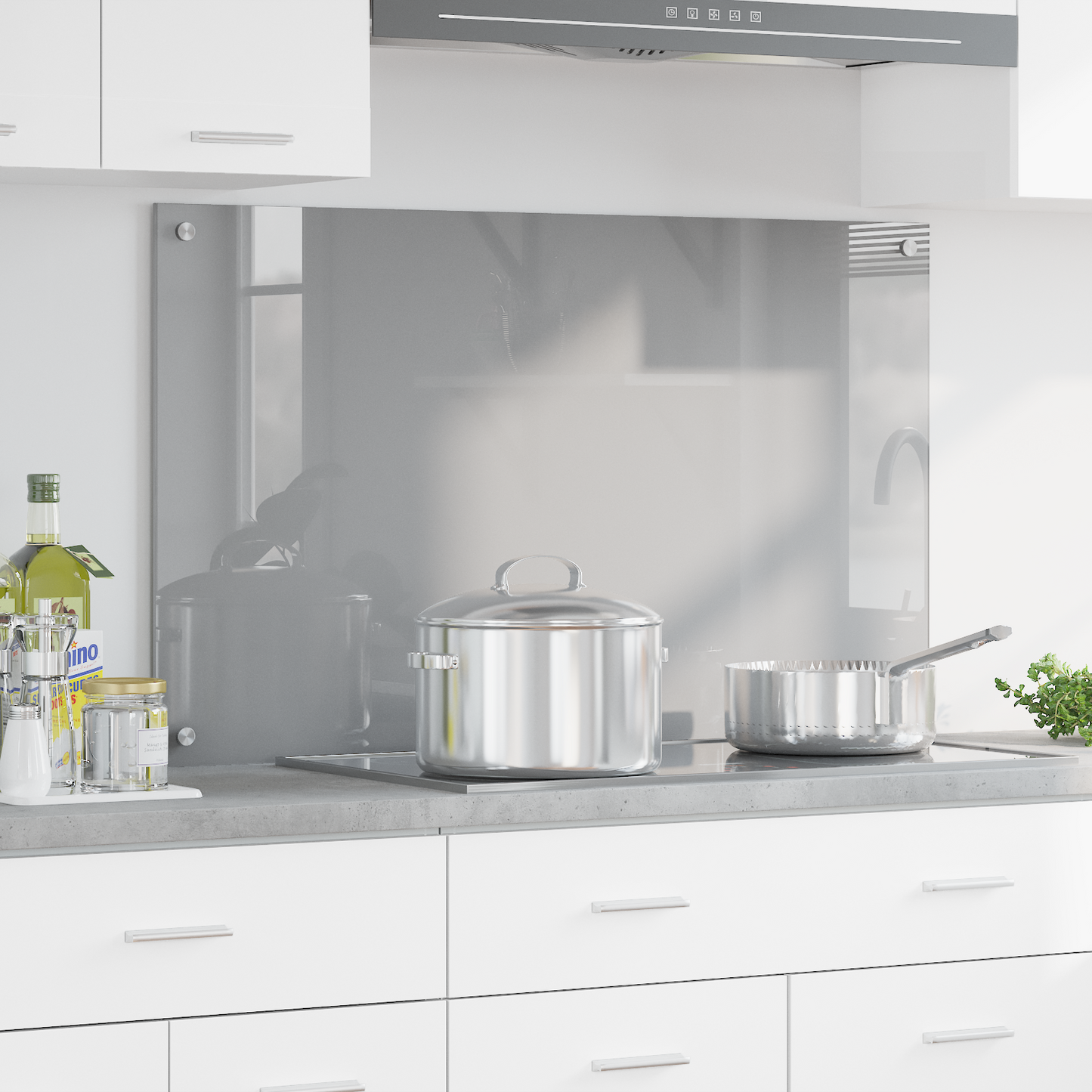 vidaXL Φωτιστικό Πίσω Παχύ σε Ανοιχτό Γκρι 100x60x0,6 εκ από Σκληρυμένο Γυαλί