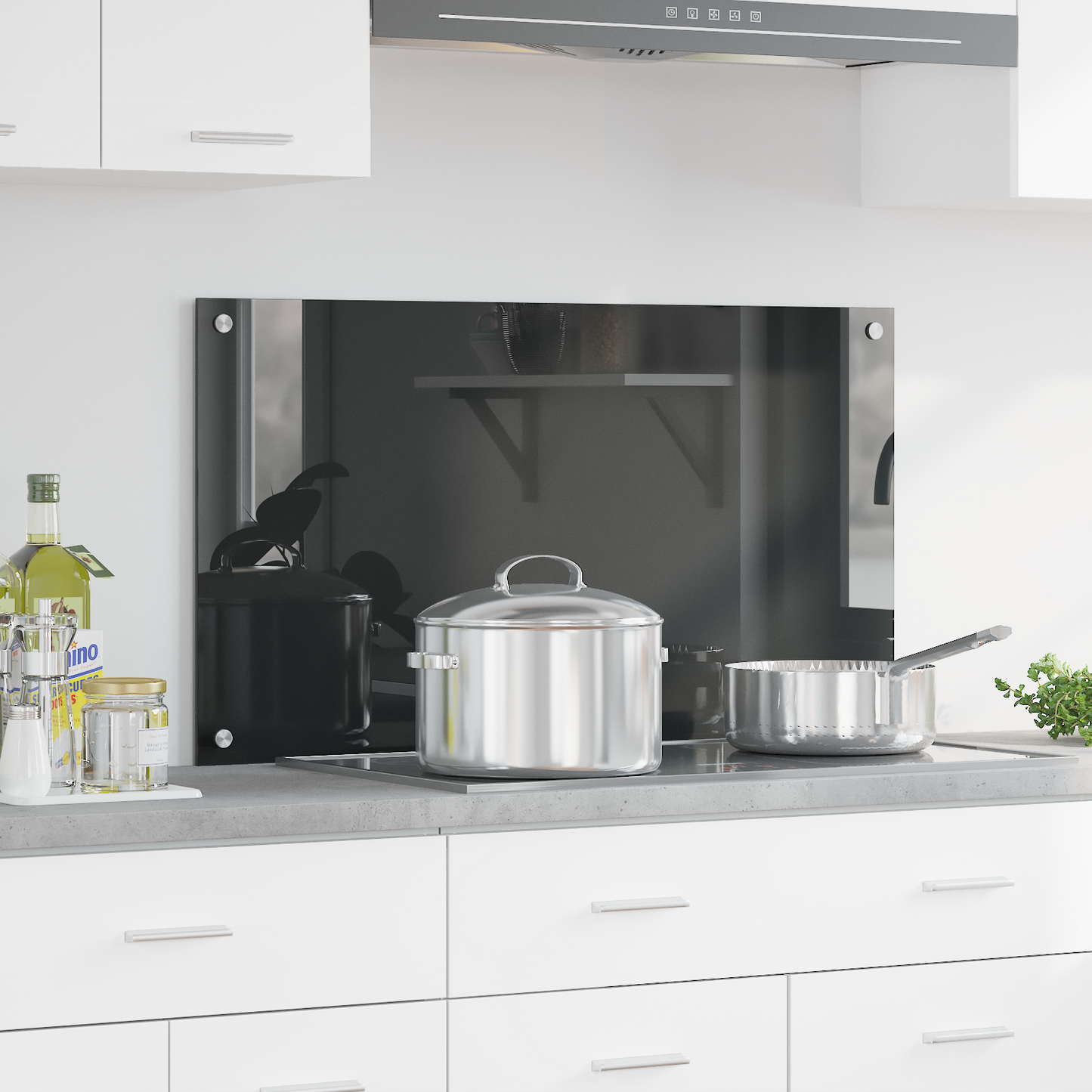 vidaXL Πλάτη Κουζίνας Σκούρο Γκρι 90x50x0,6 εκ από Σκληρυμένο Γυαλί