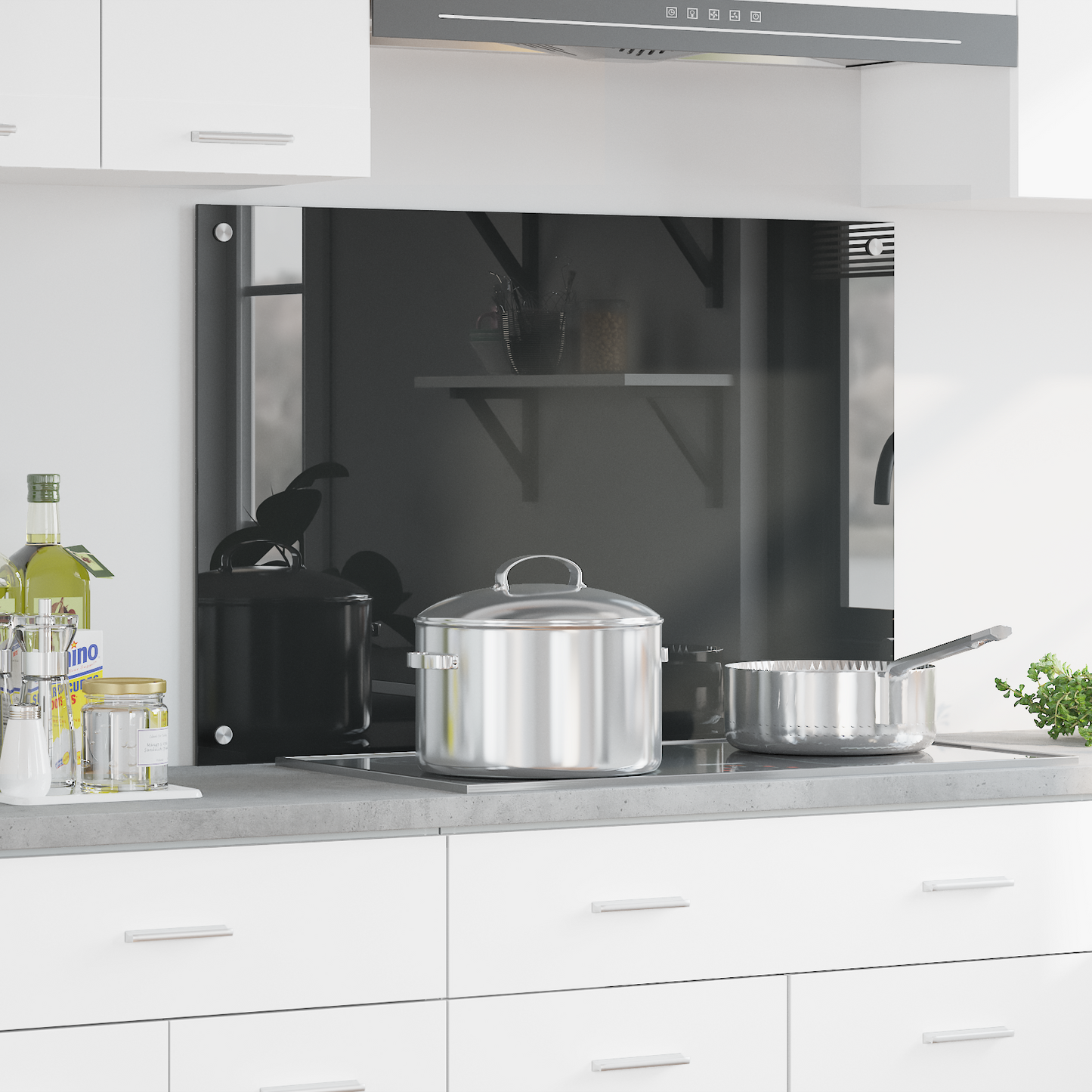 Πίνακας κουζίνας vidaXL Σκούρο Γκρι 90x60x0,6 εκ από Σκληρυμένο Γυαλί