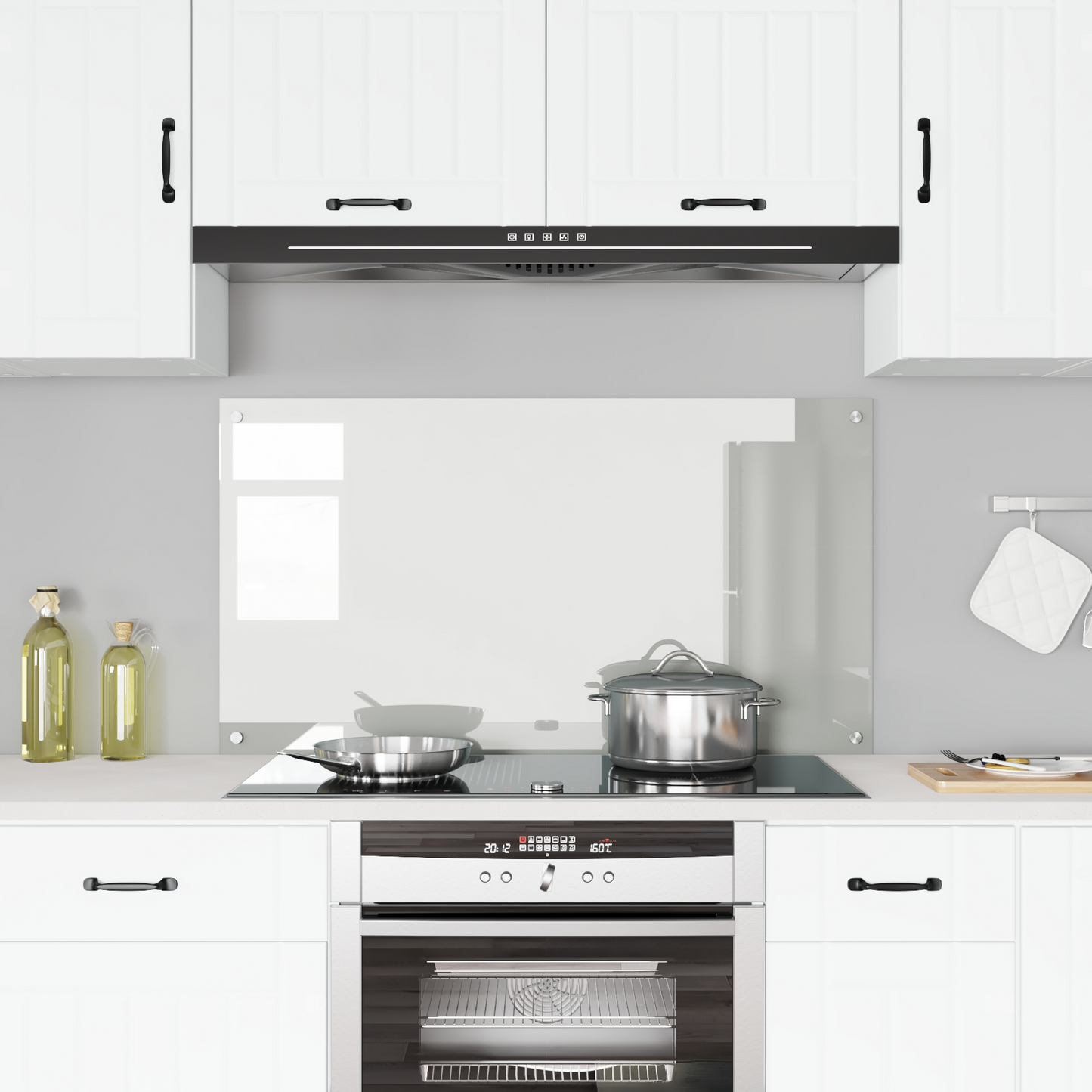 vidaXL Κουζίνα Πλάτη Διαφανές Σκληρυμένο Γυαλί 110x60x0.6 εκ