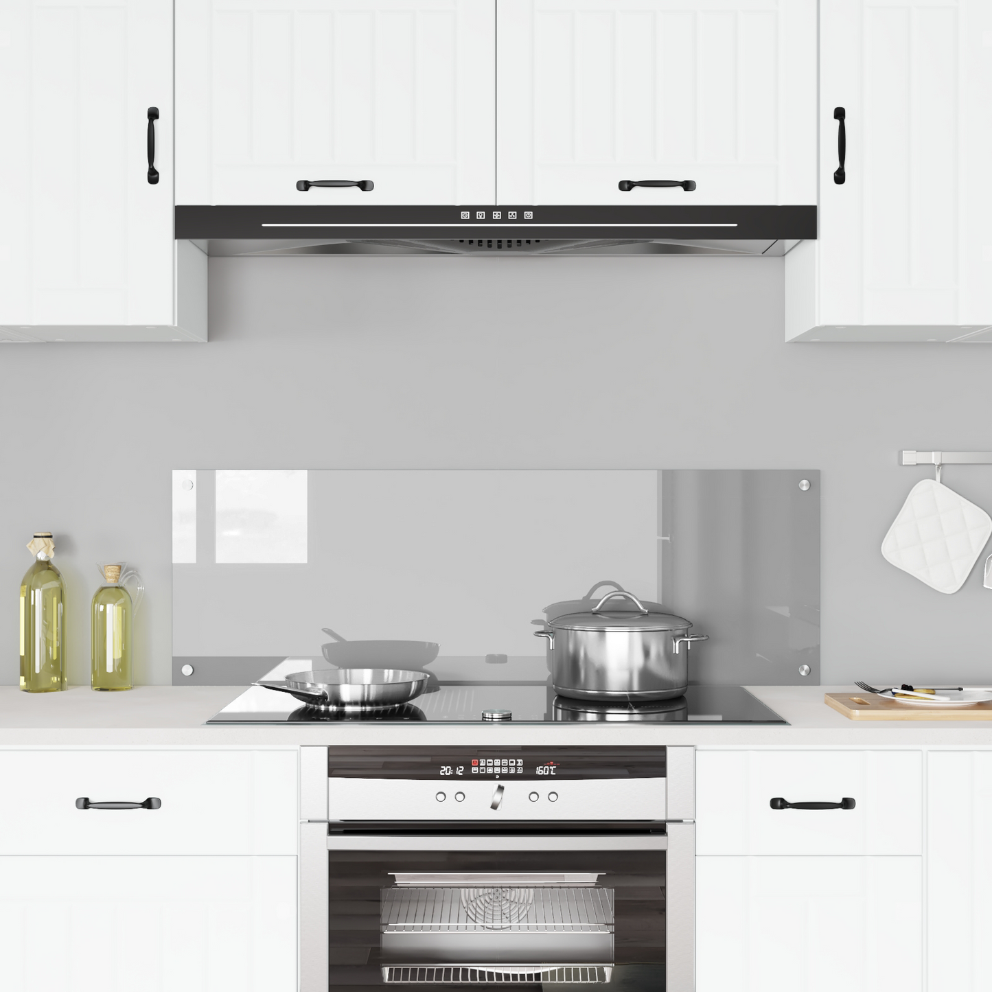 Φωτιστικό Πίνακα Κουζίνας vidaXL σε Ανοιχτό Γκρι 120x40x0,6 εκ από Γυαλί Ασφαλείας