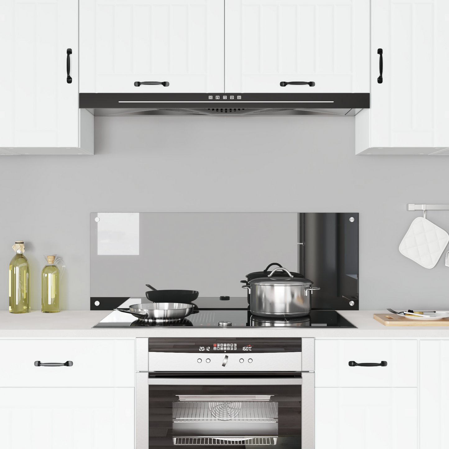 vidaXL Πλακάκι Κουζίνας Σκούρο Γκρι 110x40x0,6 εκ από Γυαλί Ανθεκτικό στη Θερμότητα