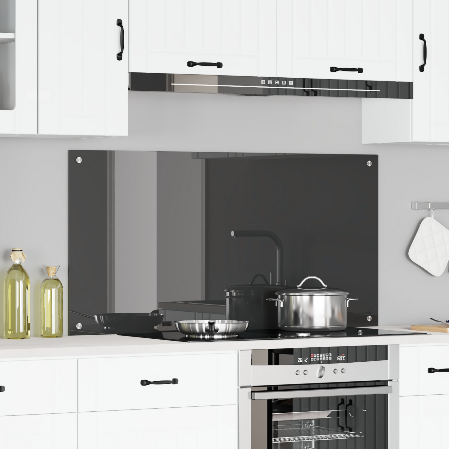 vidaXL Πίνακας Κουζίνας Σκούρο γκρι 120x60x0,6 εκ. Σκληρυμένο Γυαλί