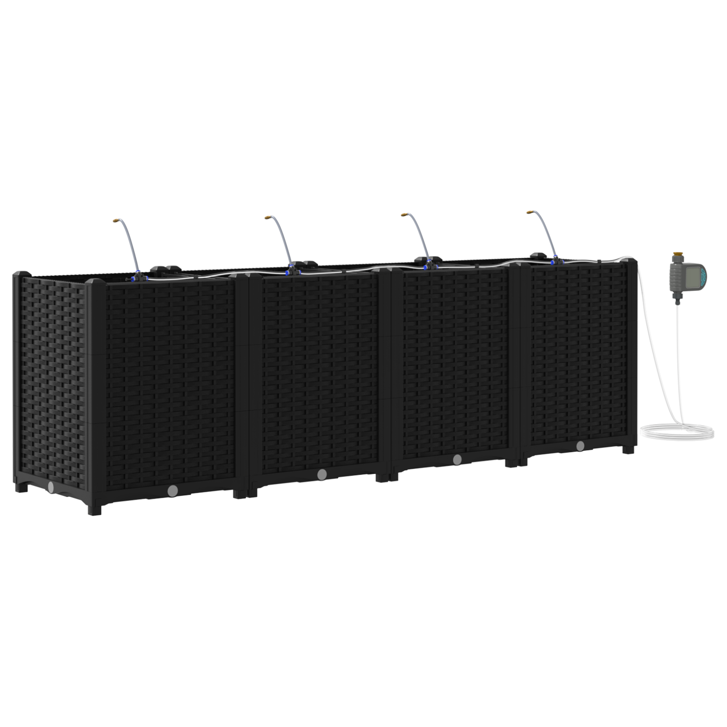vidaXL Ζαρντινιέρες κήπου Μαύρο 160 x 40 x 52 cm Ατσάλι