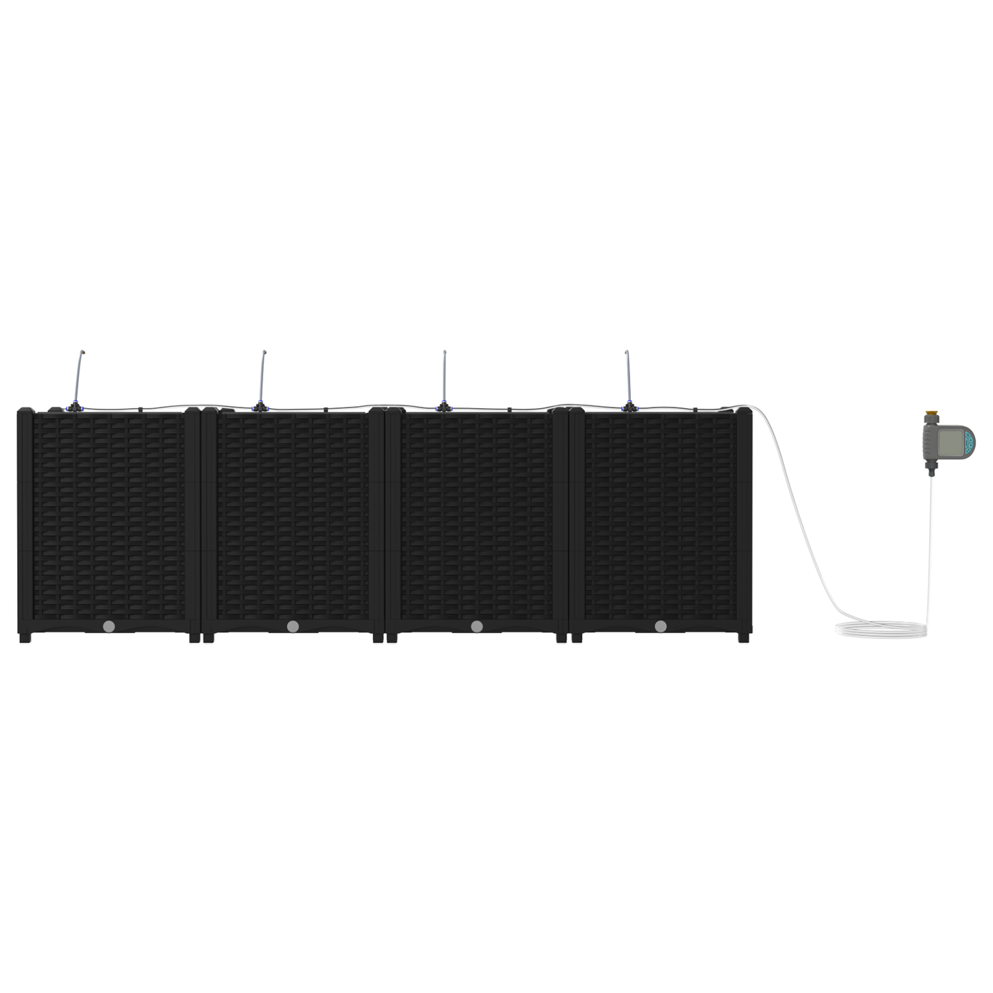 vidaXL Ζαρντινιέρες κήπου Μαύρο 160 x 40 x 52 cm Ατσάλι