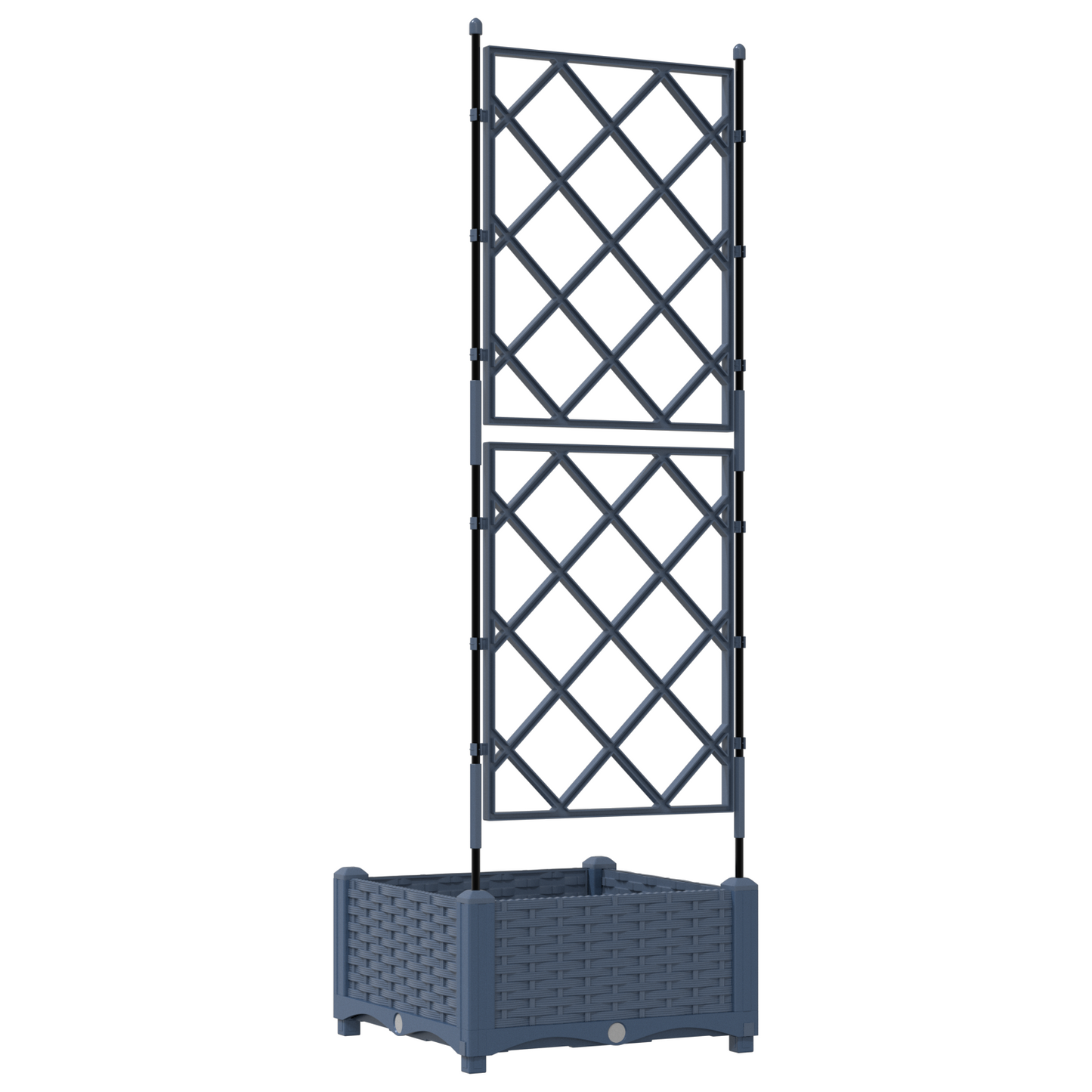 vidaXL Κηποτινάκι με Τρέλα Γκρι 40 x 40 x 125.5 εκ. PP