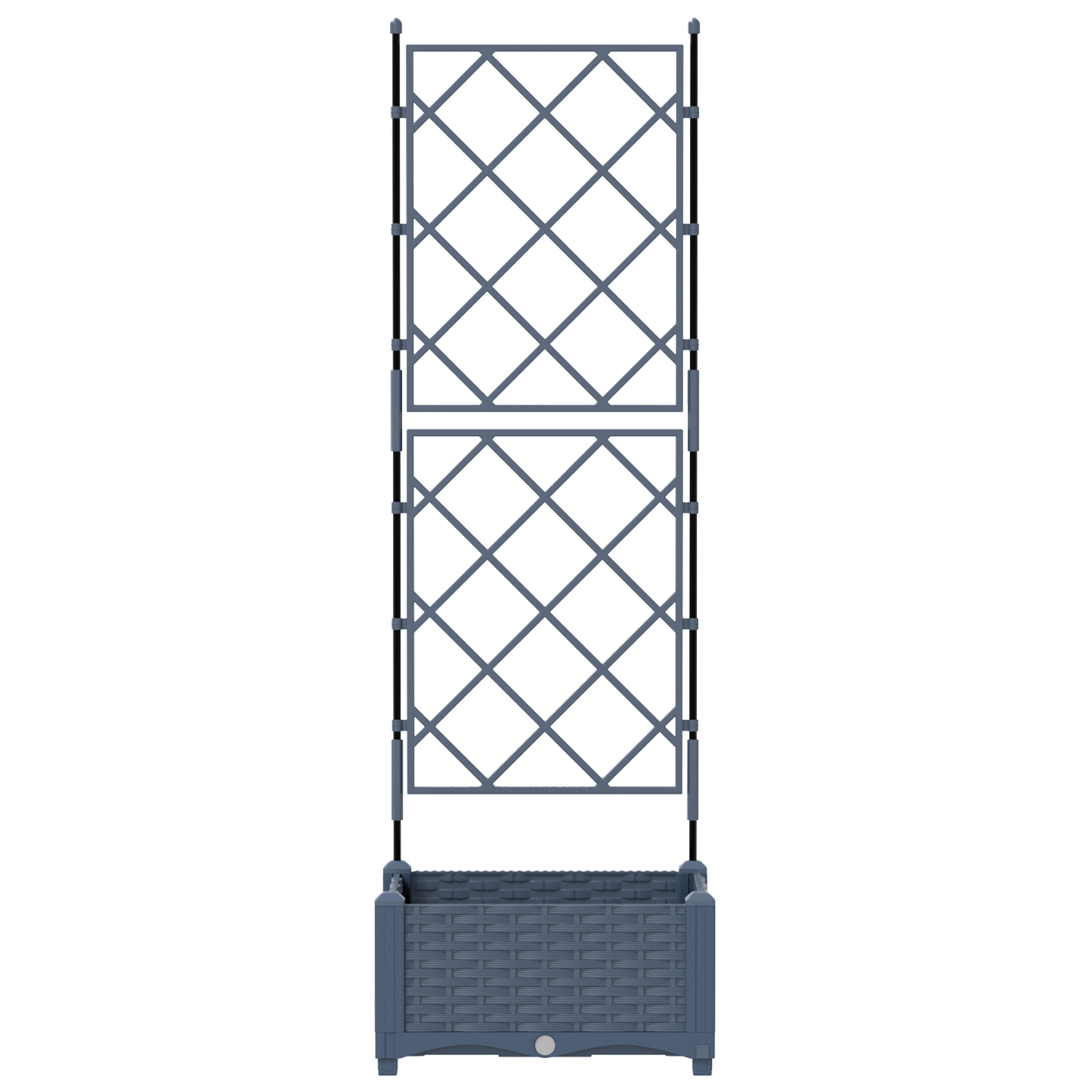 vidaXL Κηποτινάκι με Τρέλα Γκρι 40 x 40 x 125.5 εκ. PP