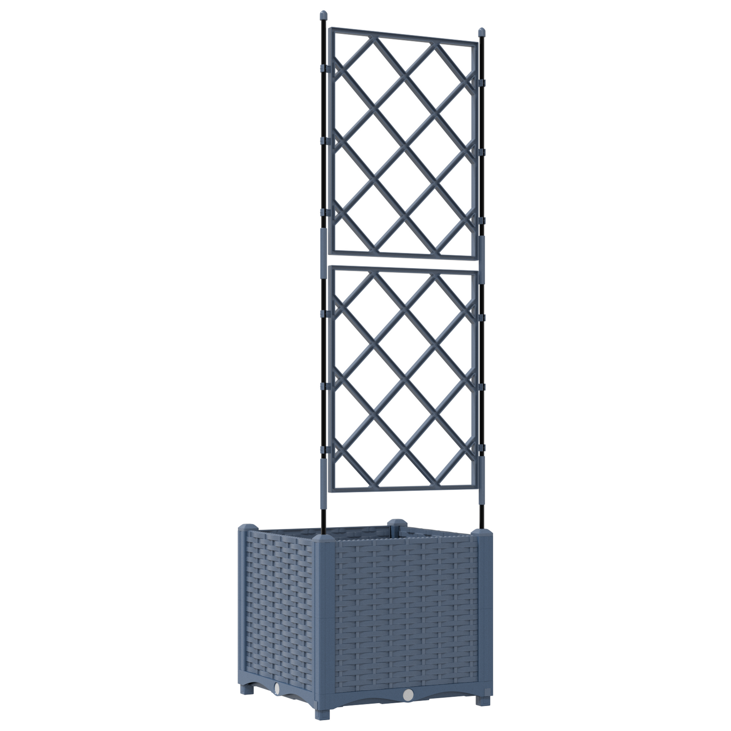 vidaXL Κηποτινάκι με Τρέλα Γκρι 40 x 40 x 143 εκ. PP