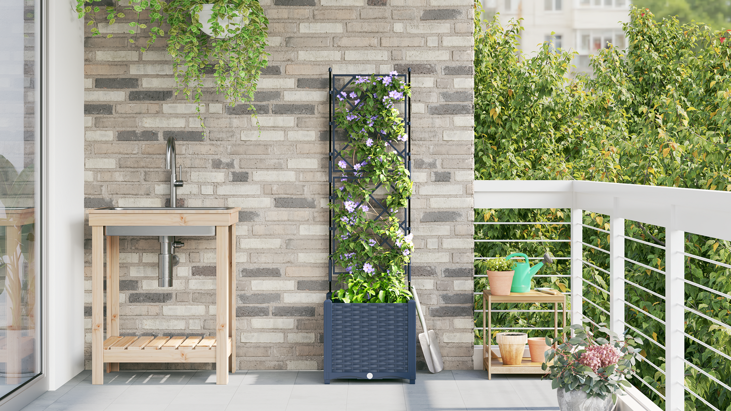 vidaXL Κηποτινάκι με Τρέλα Γκρι 40 x 40 x 143 εκ. PP